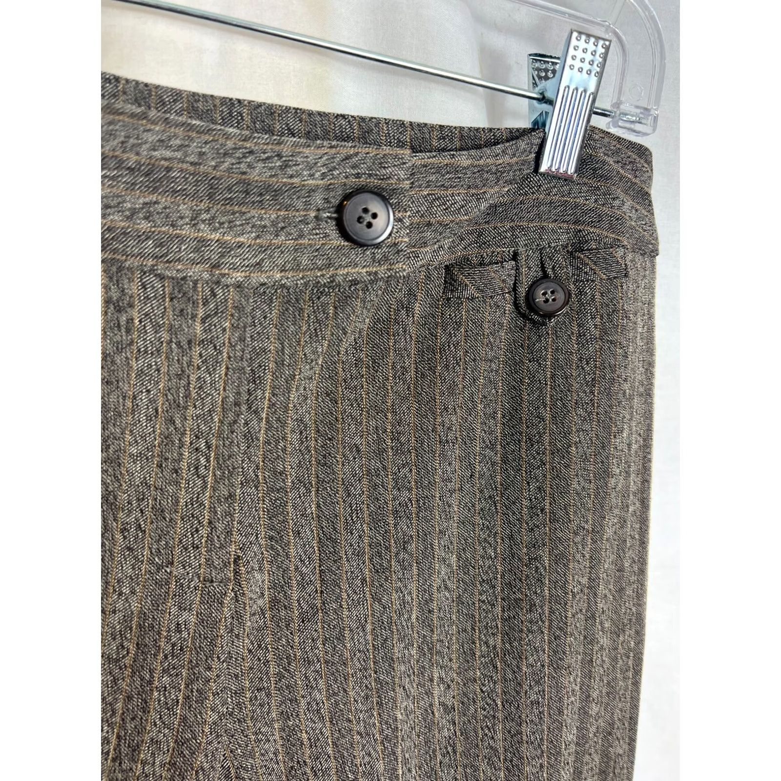 Alfani Alfani Sloane City Dress Pants Women Size 6 P Brown Pin Stripe 31" Inseam NEW WPL 806 Size 28" / US 6 / IT 42 - 5 Thumbnail