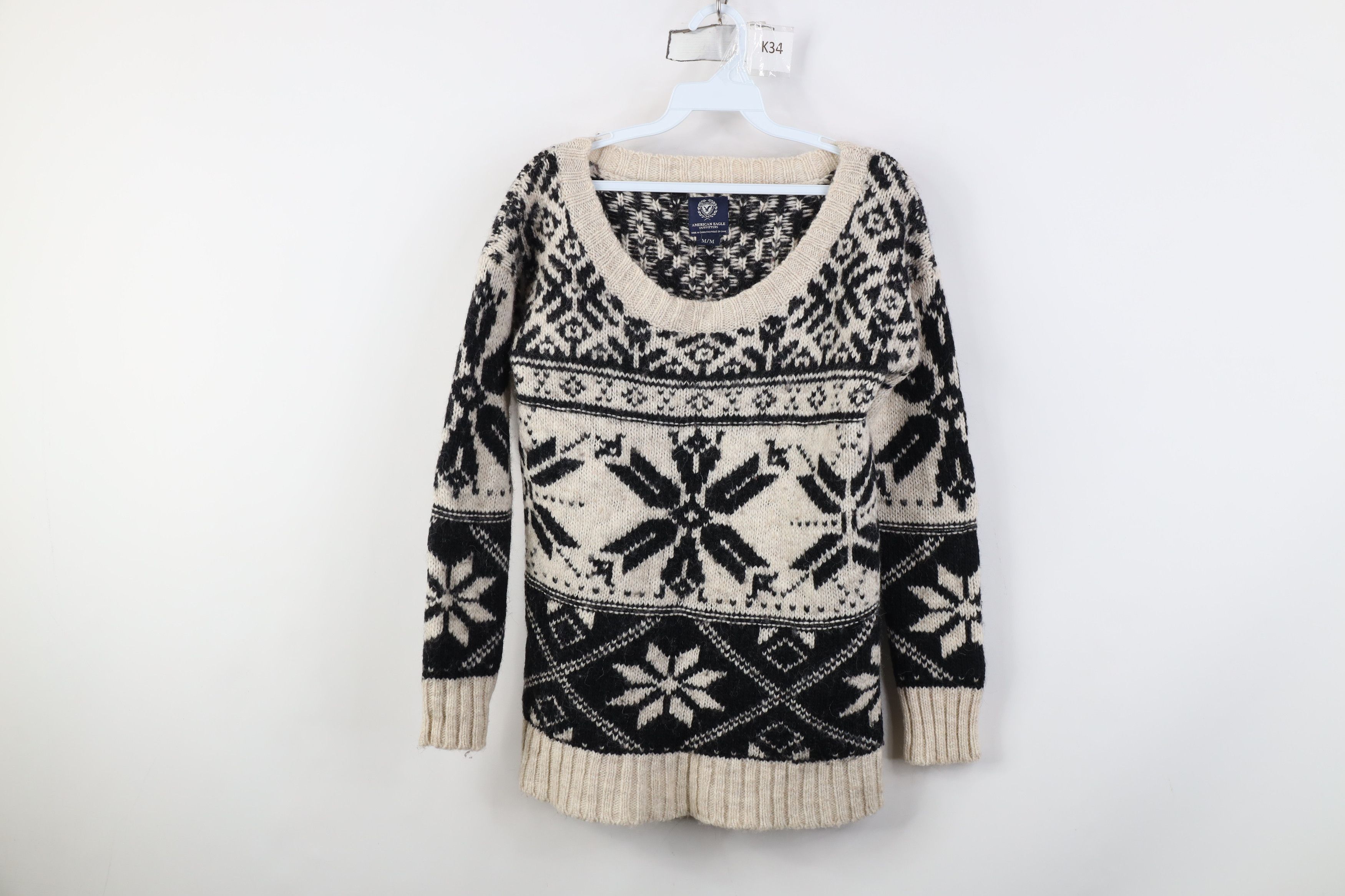 American Eagle Outfitters Vintage Y2K American Eagle Snowflake Wool Alpaca Sweater Size M / US 6-8 / IT 42-44 - 1 Thumbnail