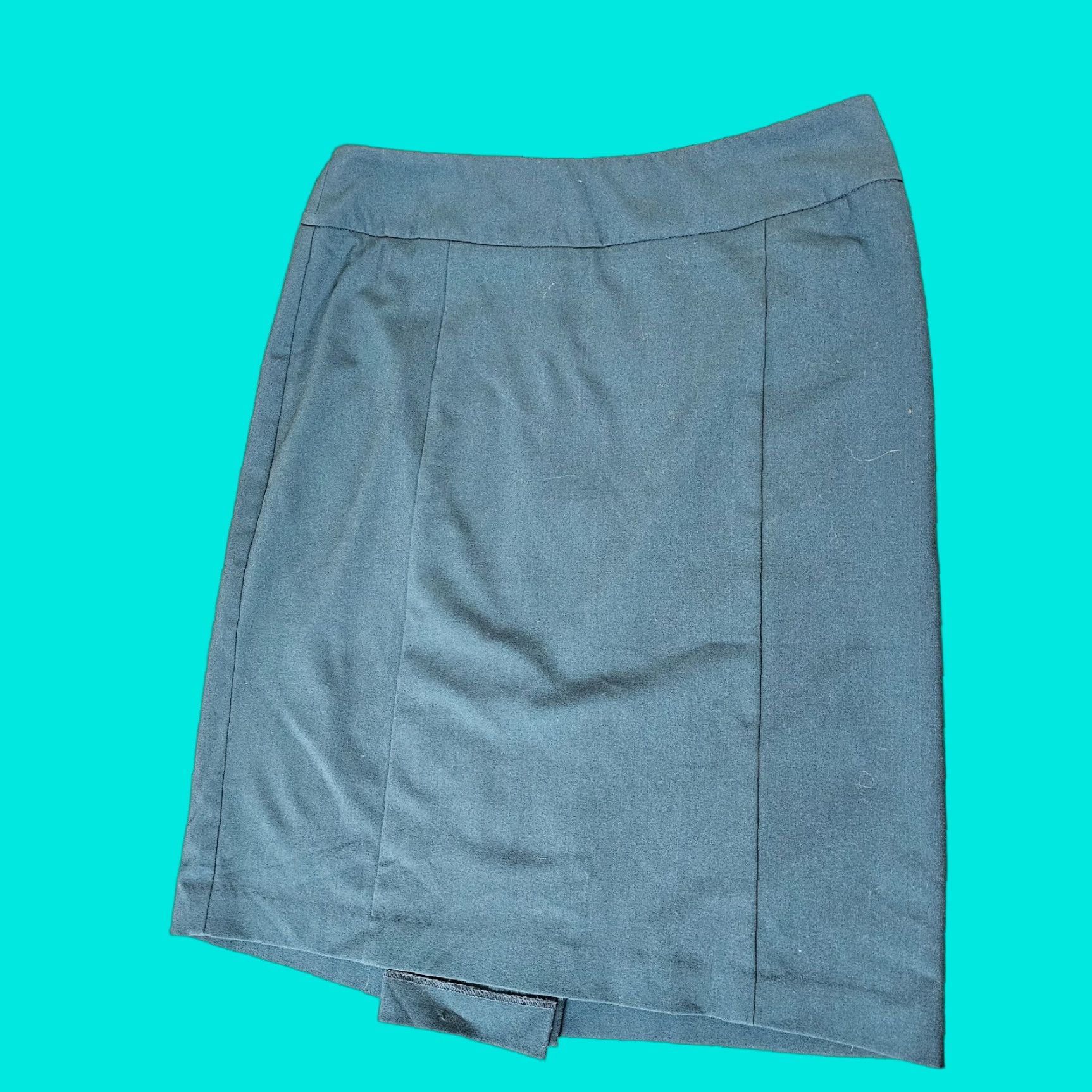 Vintage New York & Company Womens Skirt Pencil Size 6 Teal Pockets Stretch Office Career Preppy Modern Size 28" / US 6 / IT 42 - 1 Thumbnail