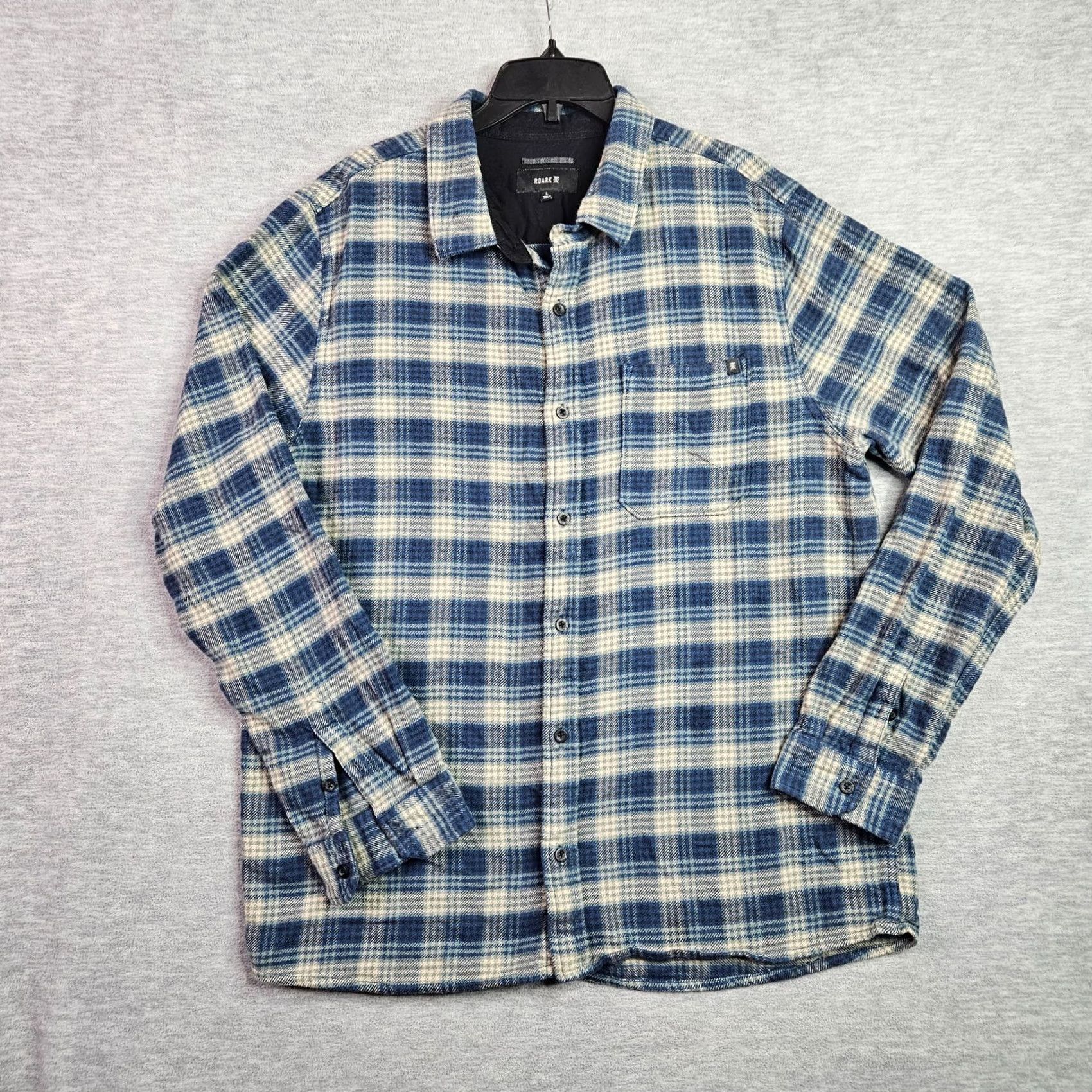 Roark Roark Men's Shirt L Blue Plaid Flannel Button Front Lined Long Sleeve Sized Regular Size US L / EU 52-54 / 3 - 2 Thumbnail