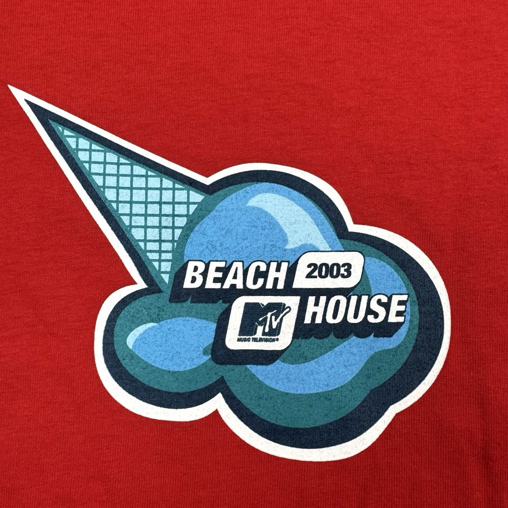 Gildan VINTAGE MTV 2003 Beach House Promo T Shirt Adult Large Red Cotton Gildan Short Sleeve Crew Neck Men 90s Y2K Starsub? Size US L / EU 52-54 / 3 - 3 Thumbnail