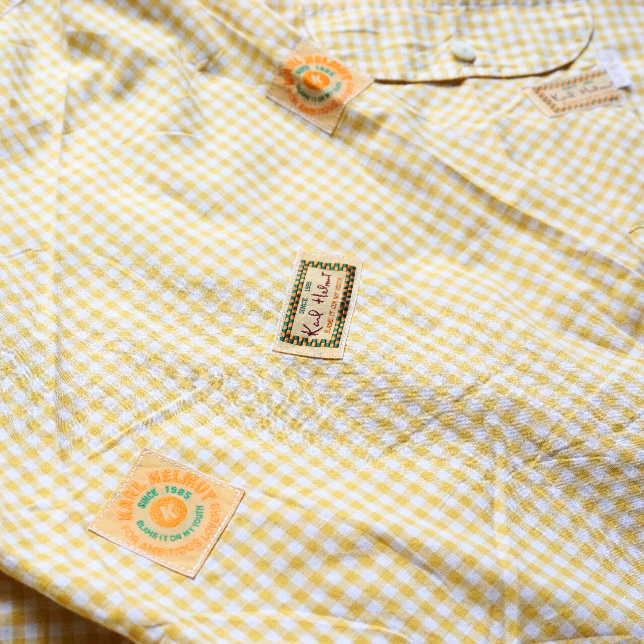 Karl Helmut Karl Helmut Yellow Check Shirt With Patches Size US XXL / EU 58 / 5 - 6 Thumbnail