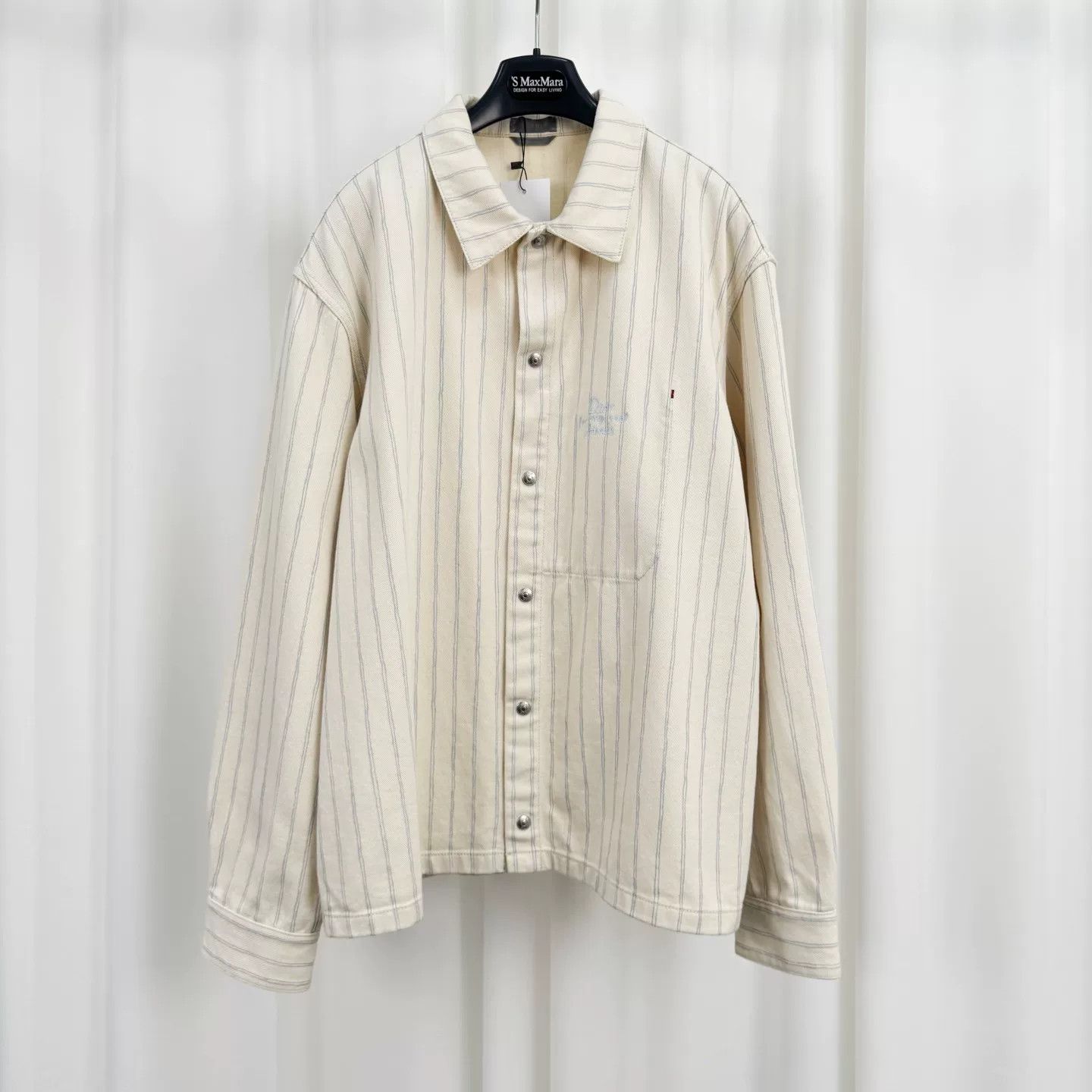 Dior dior striped denim jacket in off-white Size US L / EU 52-54 / 3 - 1 Thumbnail