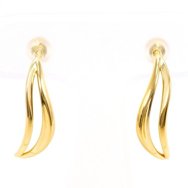 Luxuness Star Jewelry Au750 Earrings Crocodile Skin Earrings in Gold, Women's
