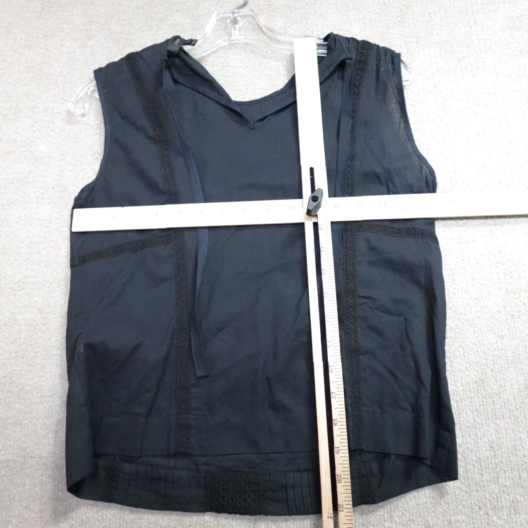 J.Crew J.CREW Womens Top Blouse Sleeveless Black Cotton Tie Neck Lightweight 2 Regular Womens Size XS / US 0-2 / IT 36-38 - 7 Thumbnail