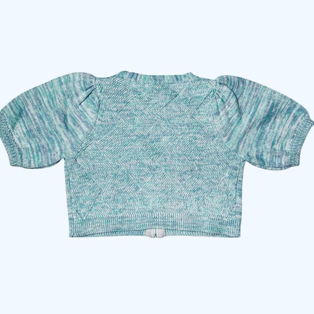 525 America NWT New 525 America Puff Short Sleeve Entrelac Knit Cardiga Size M / US 6-8 / IT 42-44 - 3 Thumbnail