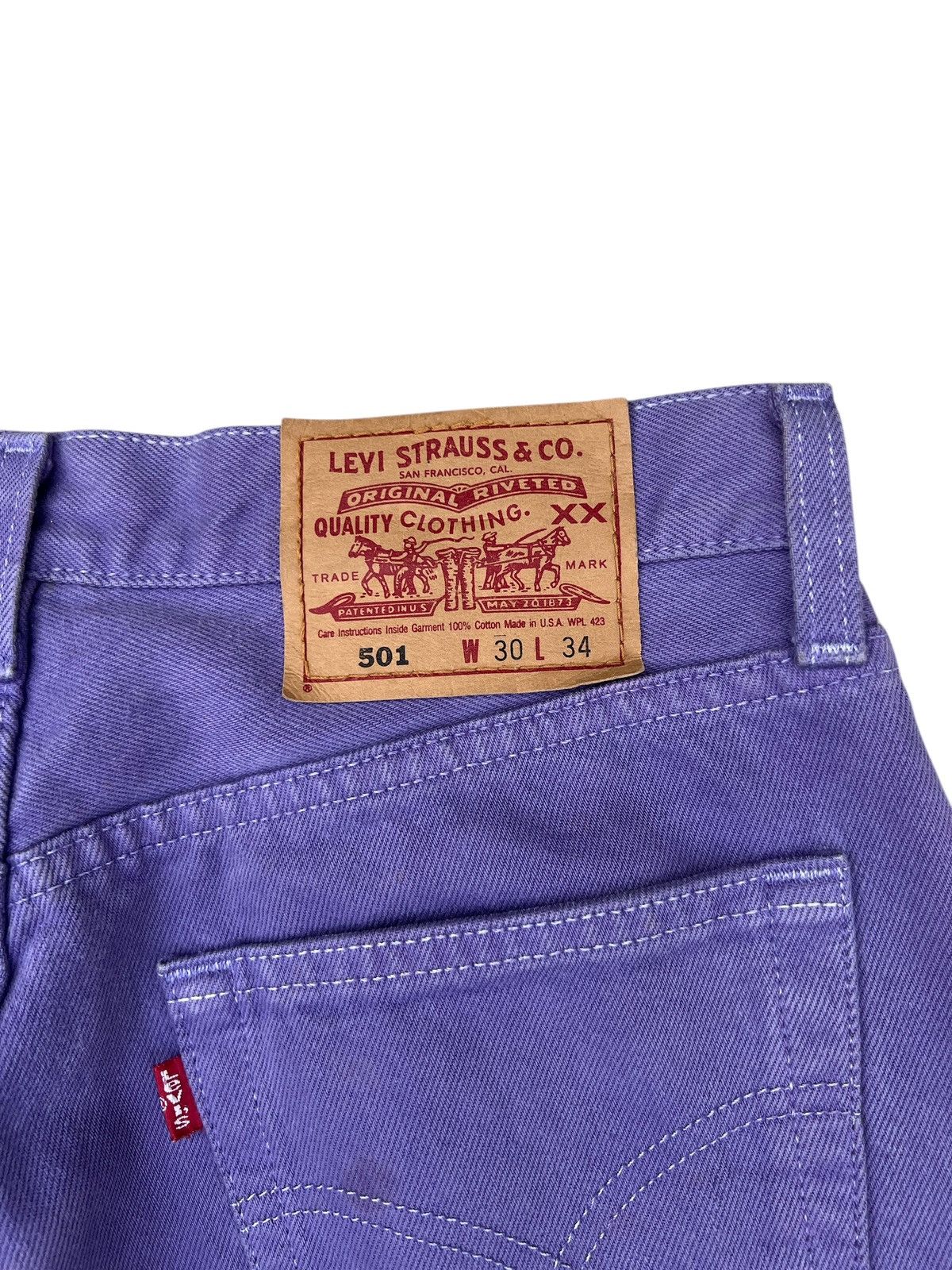 Levi's Vintage 1999 Levi’s 501 Faded Stains Purple Denim Jeans Size US 30 / EU 46 - 19 Thumbnail