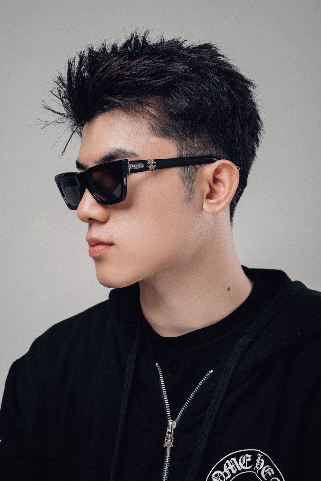 Chrome Hearts CHROME HEARTS CLITERALLY BLACK/SHINY SILVER SUNGLASSES Size ONE SIZE - 10 Thumbnail
