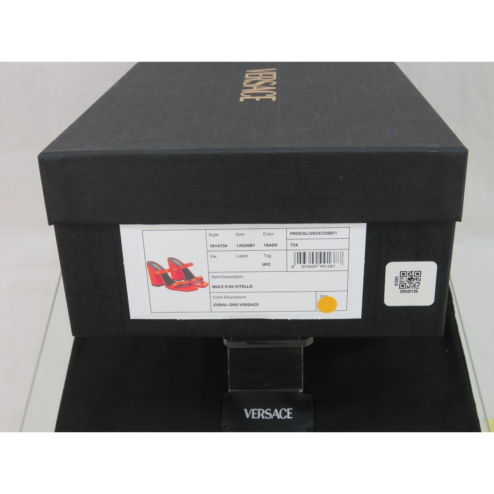 Versace VERSACE ORANGE LEATHER MEDUSA LOGO STUDS SANDALS PUMPS 37.5 Size US 7.5 / IT 37.5 - 12 Thumbnail