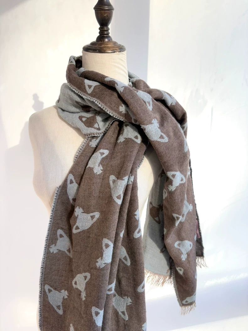 Vivienne Westwood Vivienne Westwood Blue and gray double-sided Saturn scarf Size ONE SIZE - 3 Thumbnail