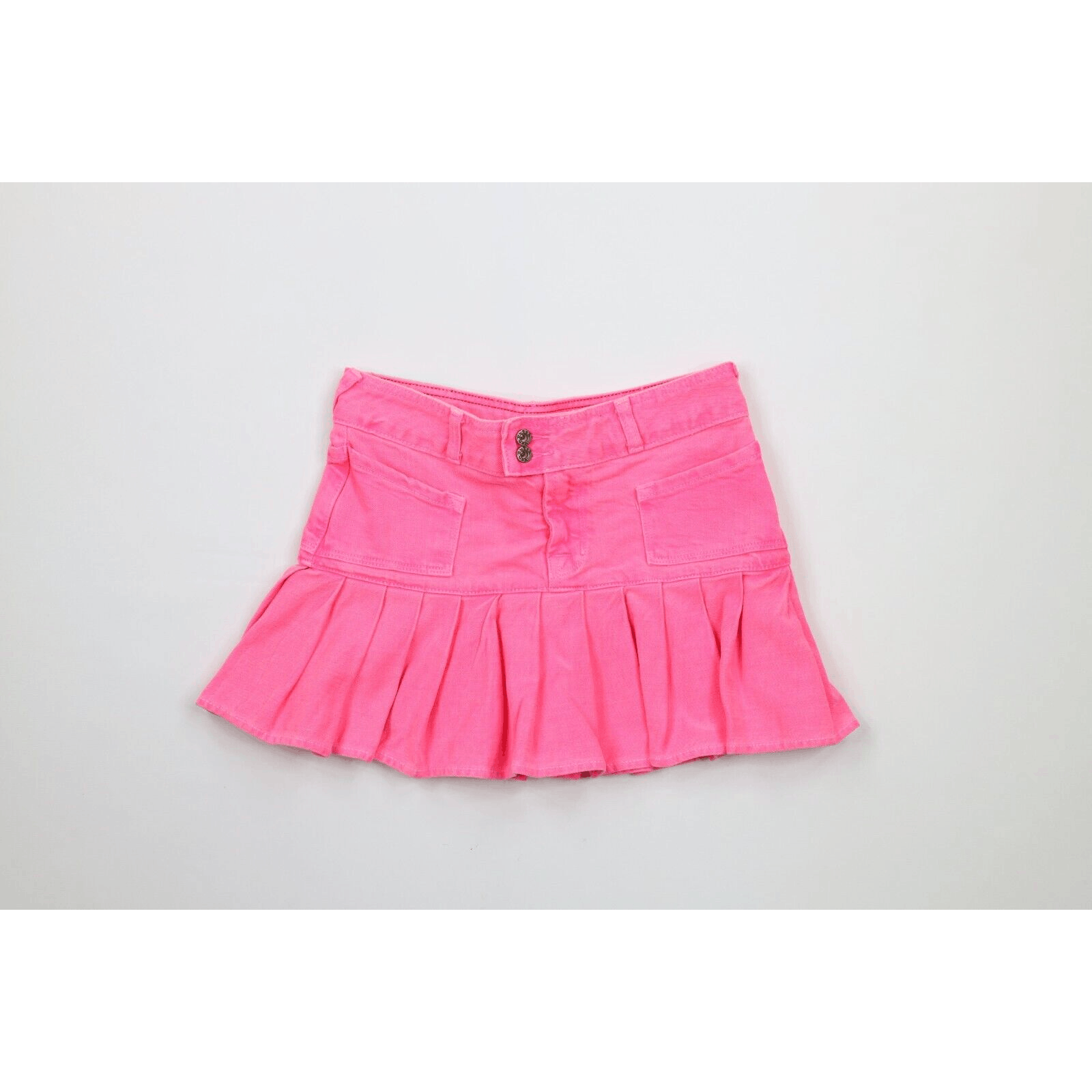 HOT Vintage Y2K Von Dutch Barbie Denim Jean Mini Skirt Pink