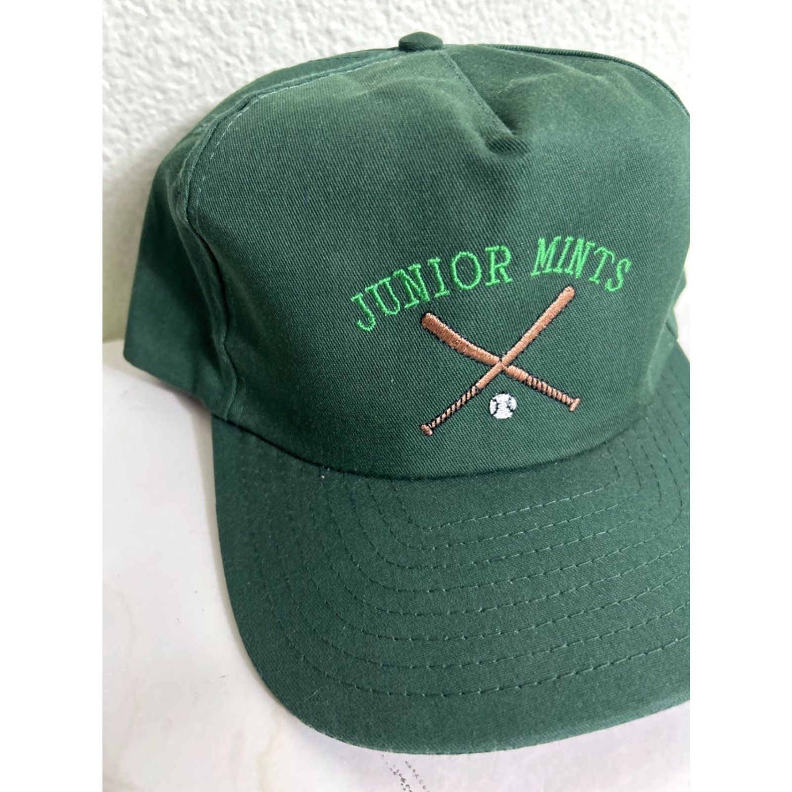 Vintage VINTAGE SnapBack Baseball Hat Green “Junior Mints” Baseball Adjustable Men One Size | Green SnapBack Baseball Hat Junior Mints Adjustable Mens Size ONE SIZE - 2 Thumbnail