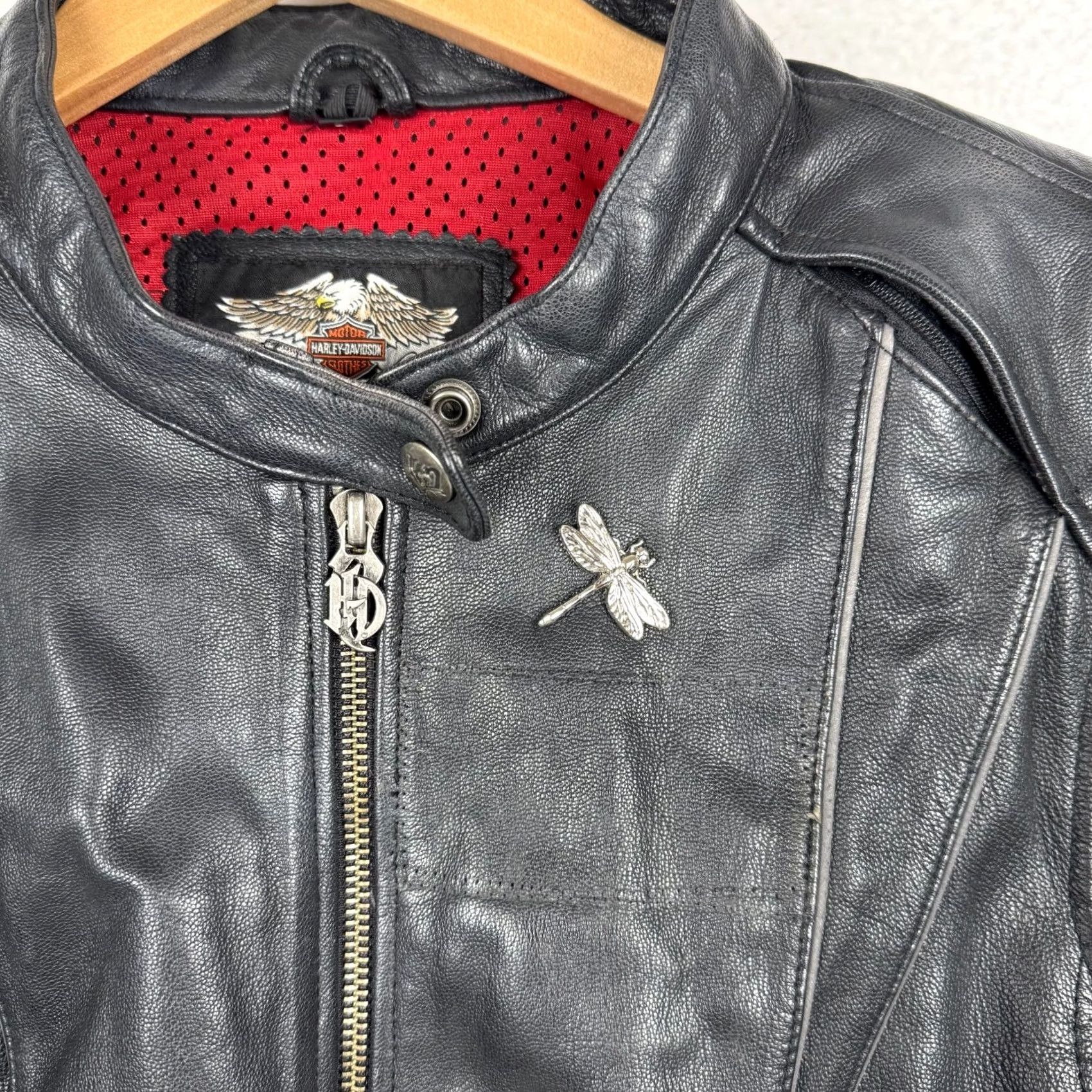 Harley Davidson Harley Davidson Road Angel Leather Motorcycle Jacket - Rare Y2K - Women's Large Size L / US 10 / IT 46 - 6 Thumbnail