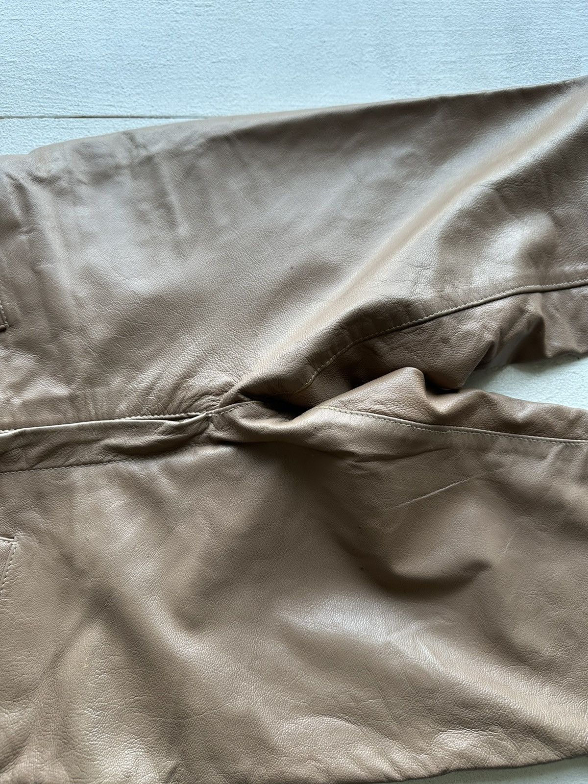 Leather × Vintage 🚨Vintage leather pants motorcycles BROWN LUXURY Y2K Size 25" / US 0 / IT 36 - 6 Thumbnail