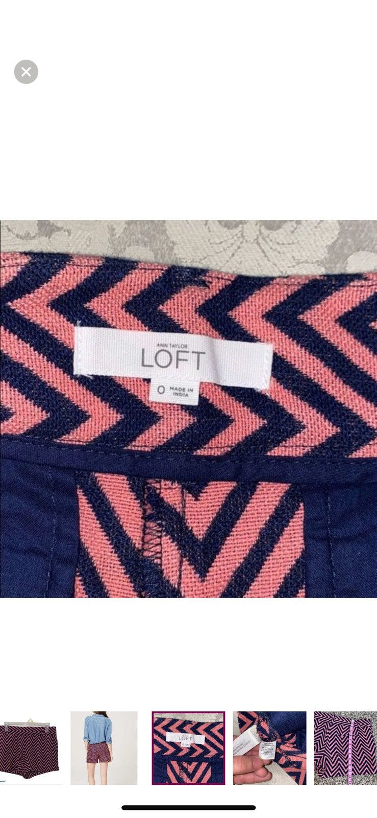Loft Loft by Ann Taylor chevron riviera shorts size 0 Size 25" / US 0 / IT 36 - 2 Thumbnail