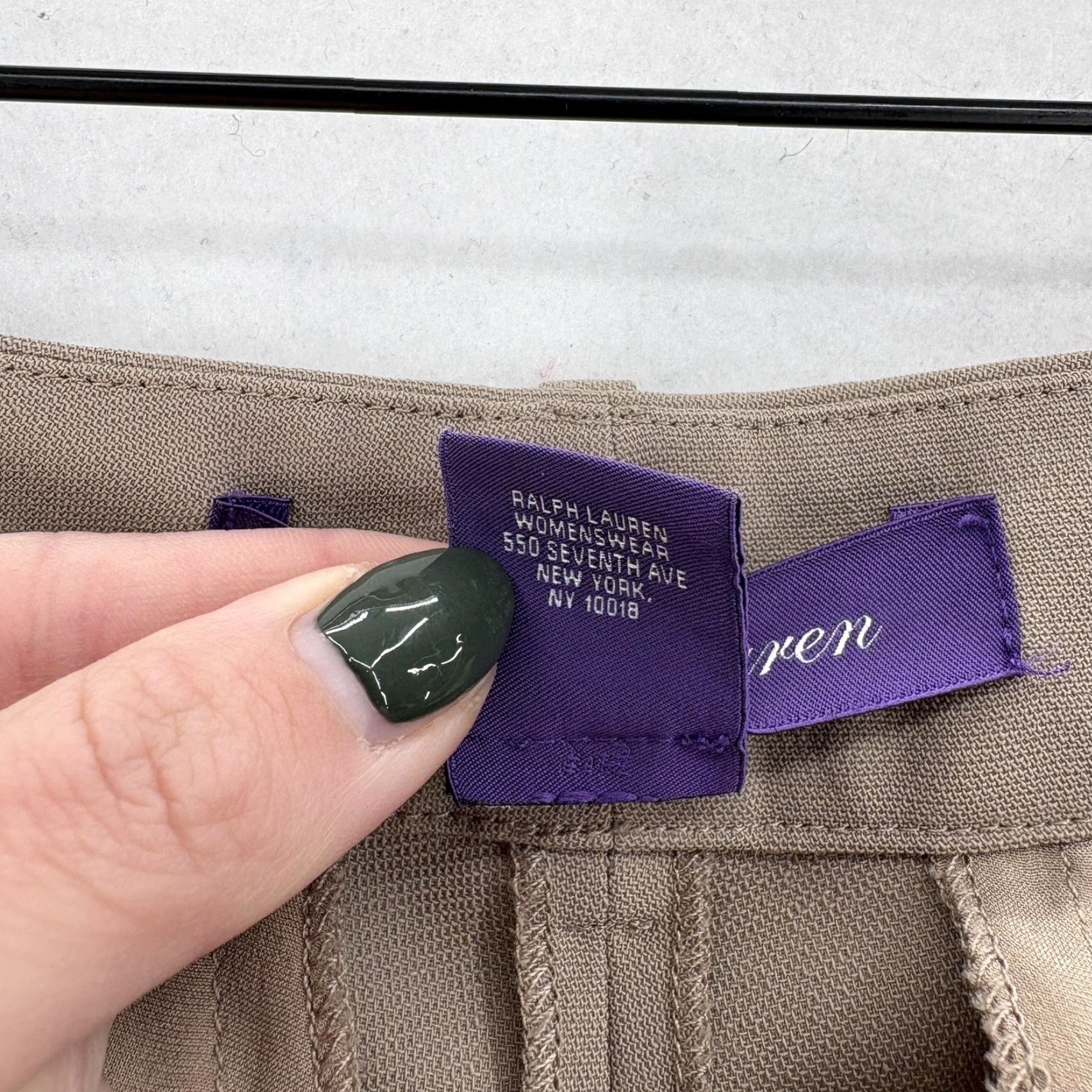 Ralph Lauren Ralph Lauren Purple Label Pants Womens 4 Beige Wool Blend Dress Trousers USA Business Women Slim Tapered Leg Pockets Hook & Eye Size 27" / US 4 / IT 40 - 6 Thumbnail