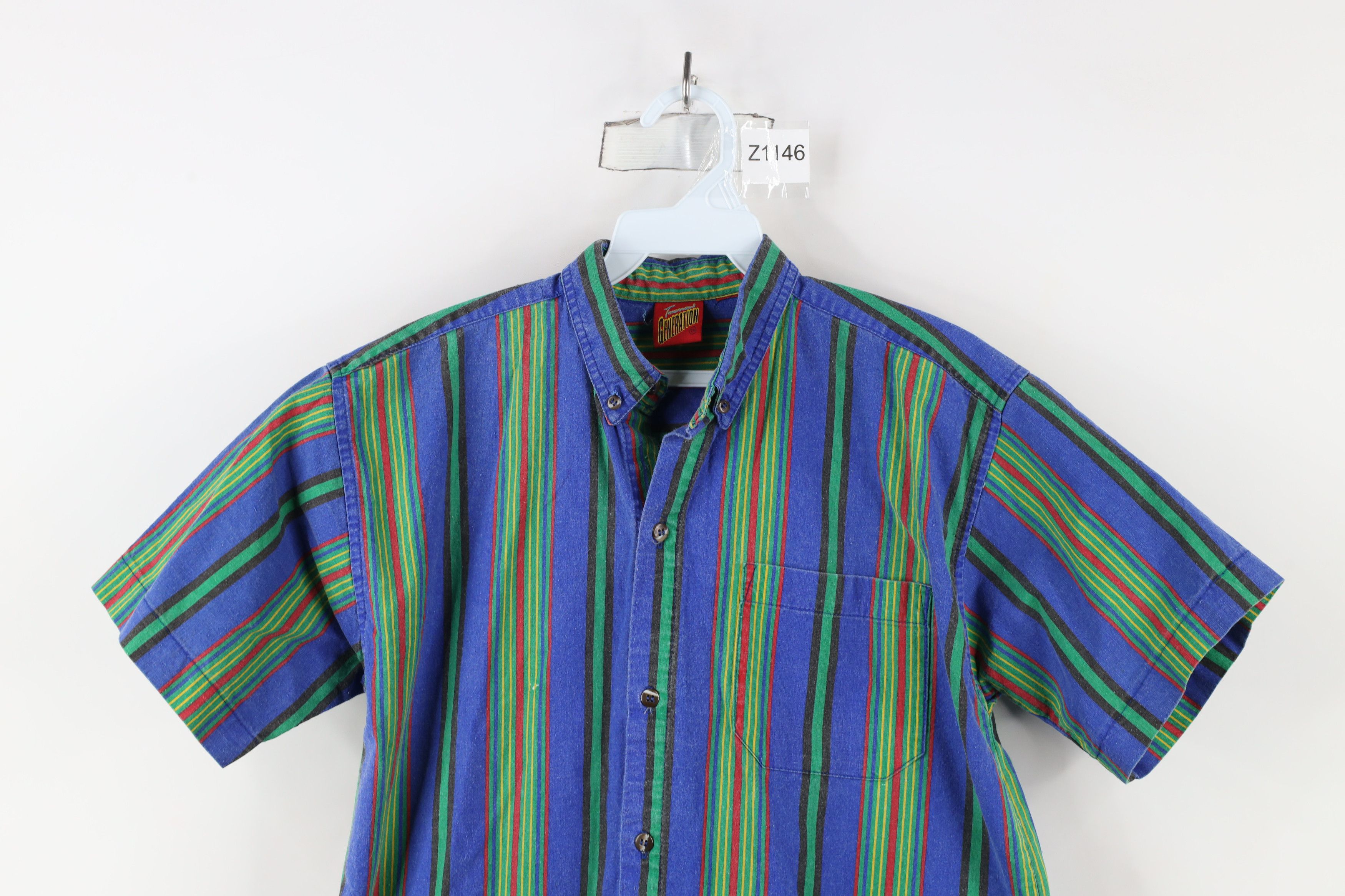 Vintage Vintage 90s Streetwear Rainbow Striped Button Down Shirt Size US S / EU 44-46 / 1 - 2 Thumbnail