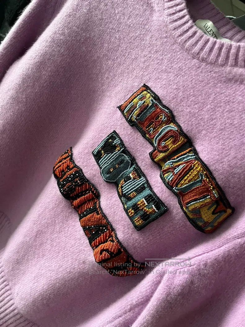 Valentino Valentino Heavy beaded embroidered wool and cashmere sweat Size M / US 6-8 / IT 42-44 - 2 Thumbnail