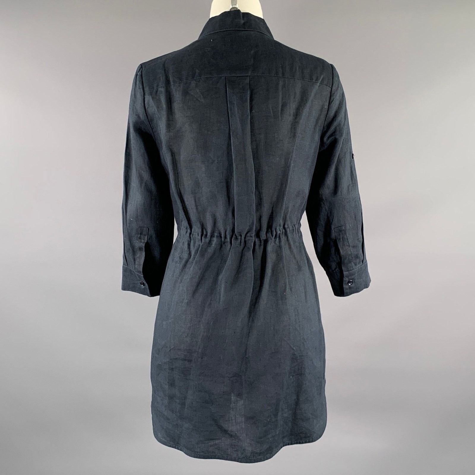 Max Mara MAX MARA Size M Navy Linen Long Sleeve Shirt Size M / US 6-8 / IT 42-44 - 3 Thumbnail