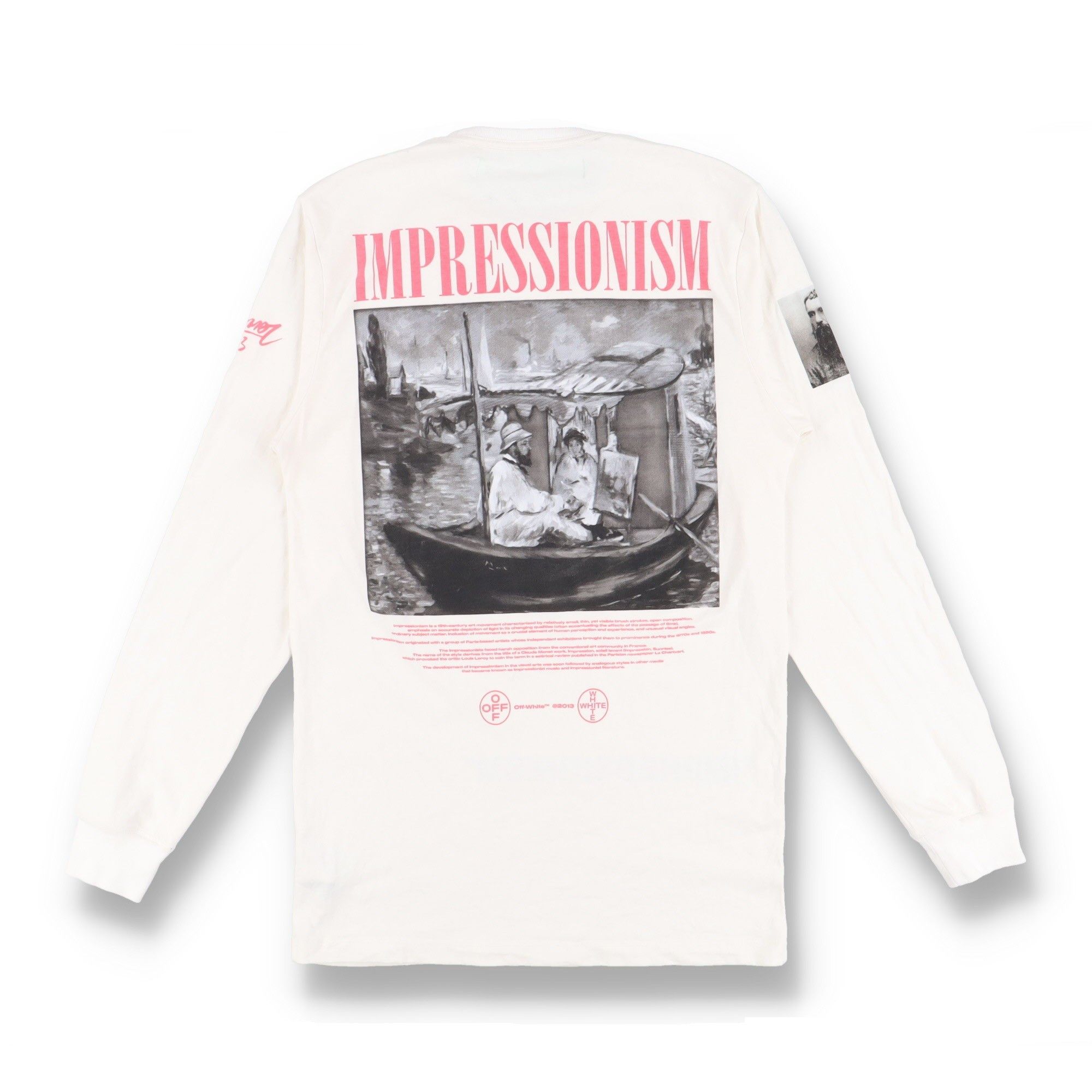 Cream Impressionism Boat Painting Logo LS T-Shirt