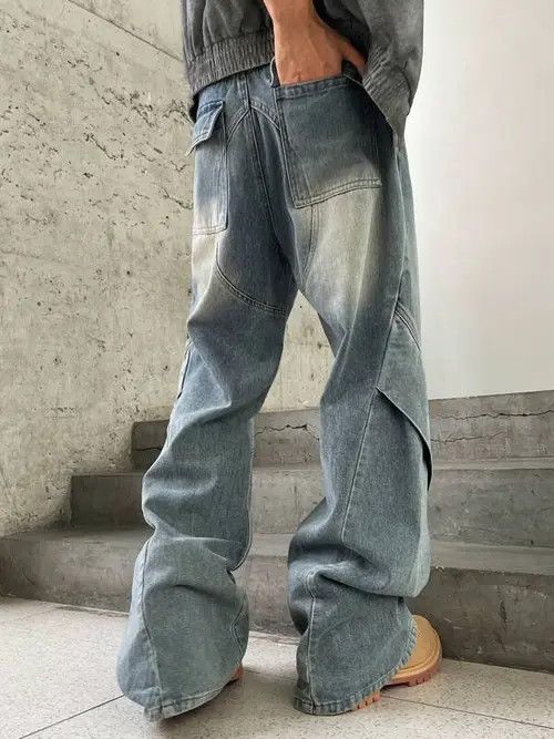 Jean × Vintage Vintage Washed Retro Wide Leg Y2k Denim Jeans Size US 36 / EU 52 - 3 Thumbnail