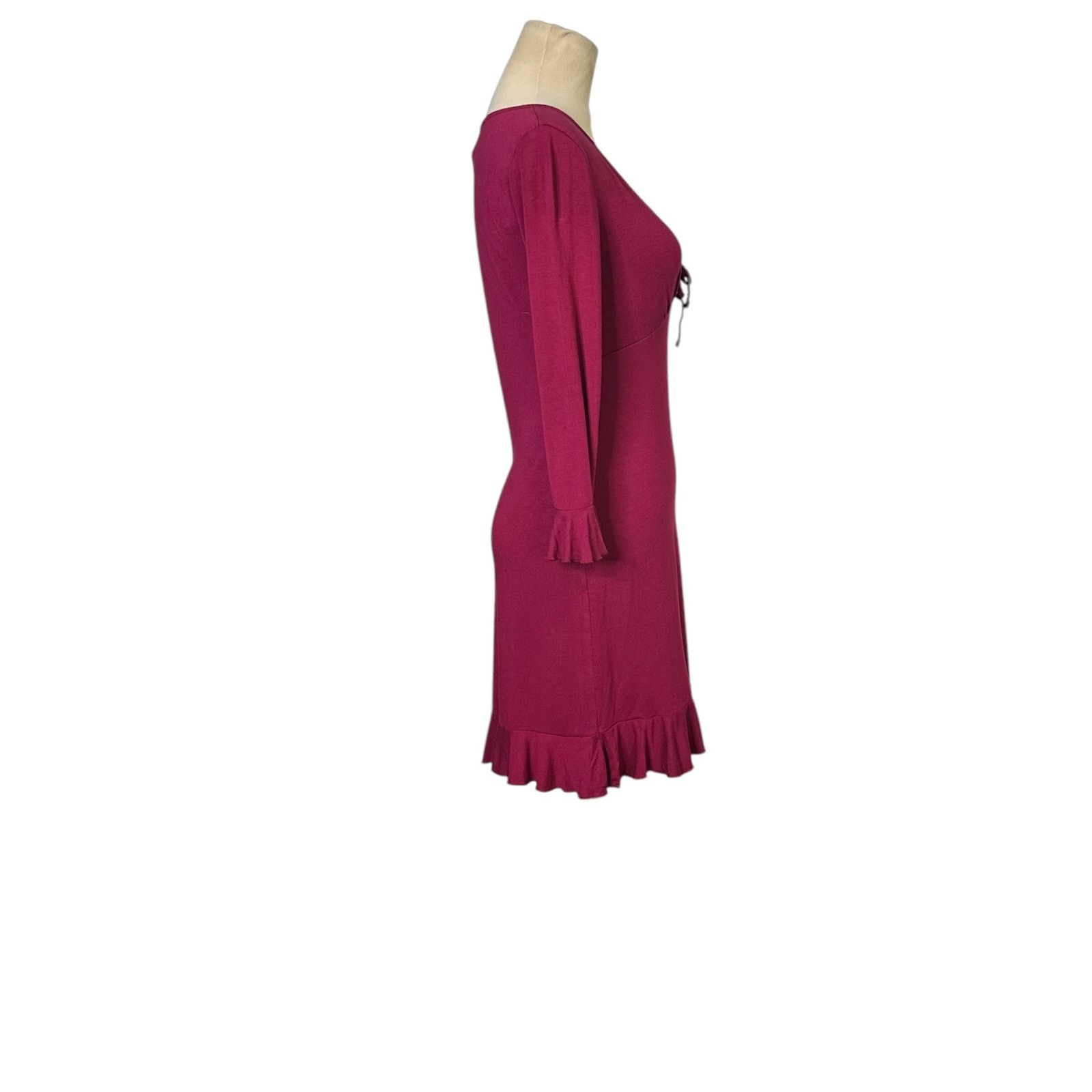Urban Outfitters Urban Outfitters Grace Burgundy Ruffle Mini Dress size Small Size S / US 4 / IT 40 - 14 Thumbnail