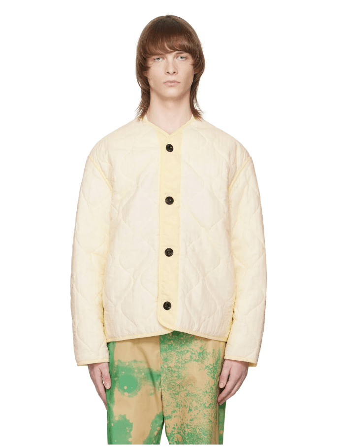 image of Ss23 Oamc Off-White Quilted Jacket S in Off White, Men's (Size Small)