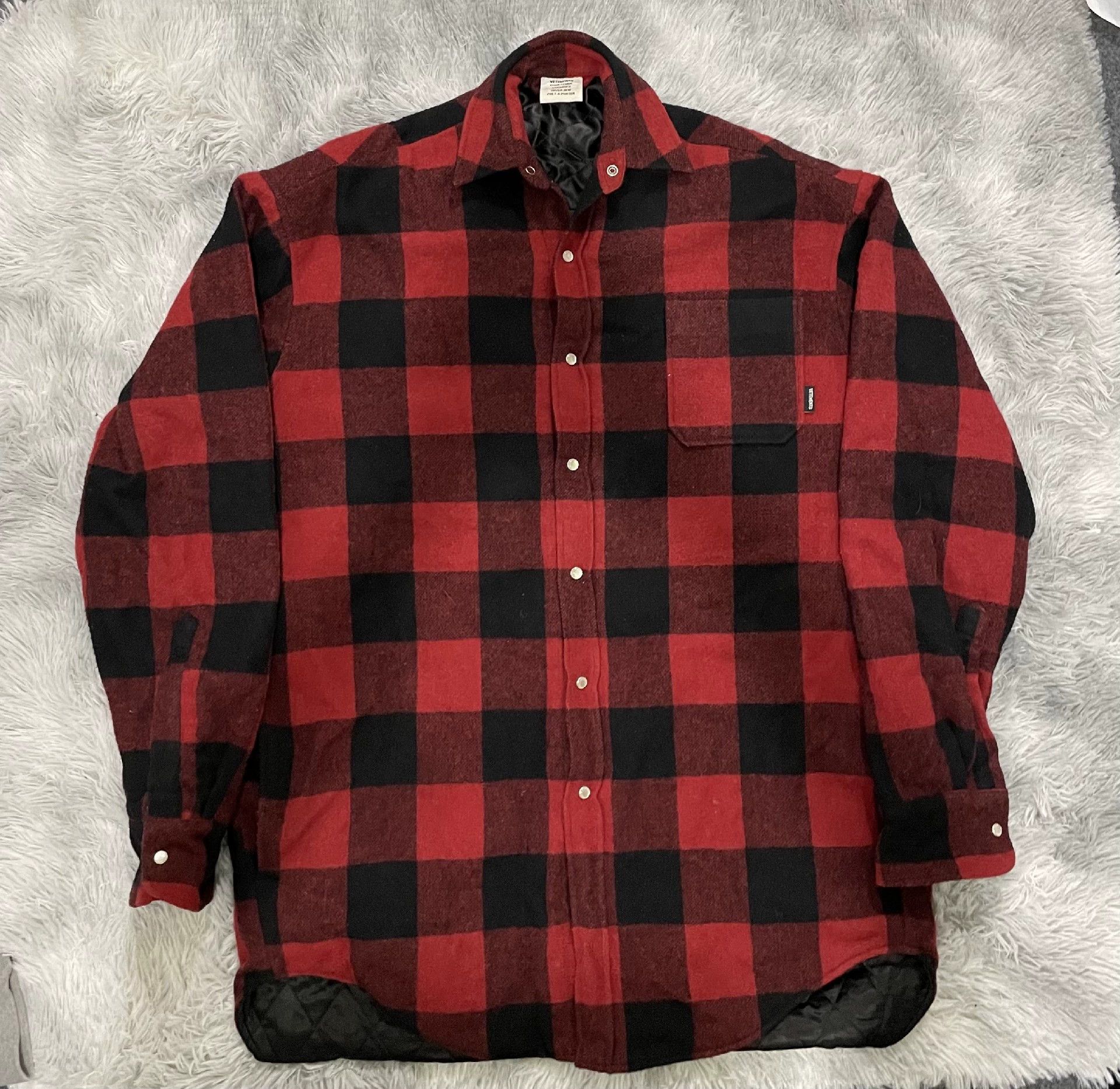 Vetements red and black checkered velvet shirt jacket -DMC
