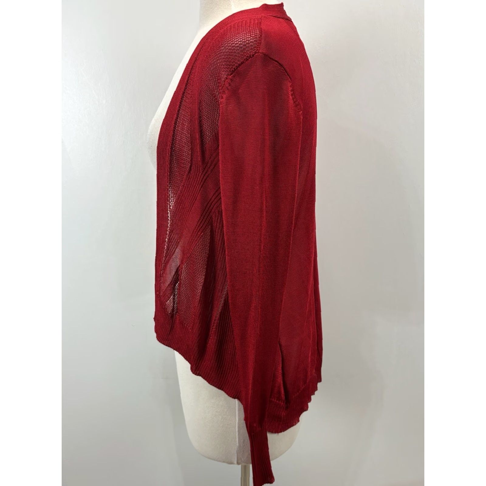 Vintage VINTAGE Cache Knit Cardigan Sweater Open Front Women’s Small Red Y2K Size S / US 4 / IT 40 - 2 Thumbnail