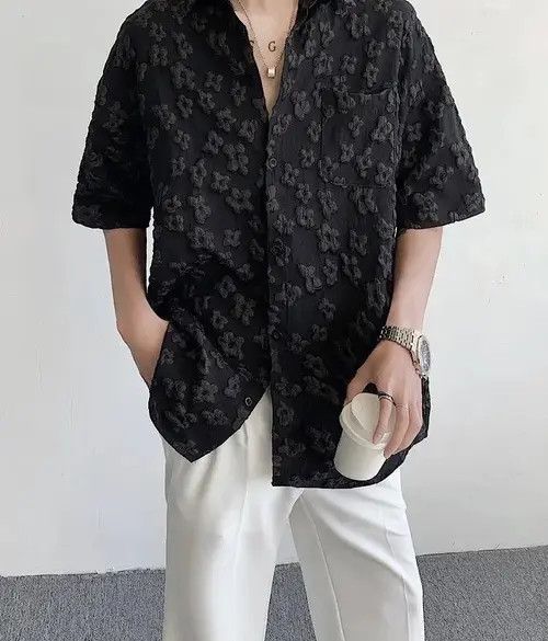 Japanese Brand Kumiko x Keito Retro vintage flower mesh button up shirt Size US XXL / EU 58 / 5 - 1 Thumbnail
