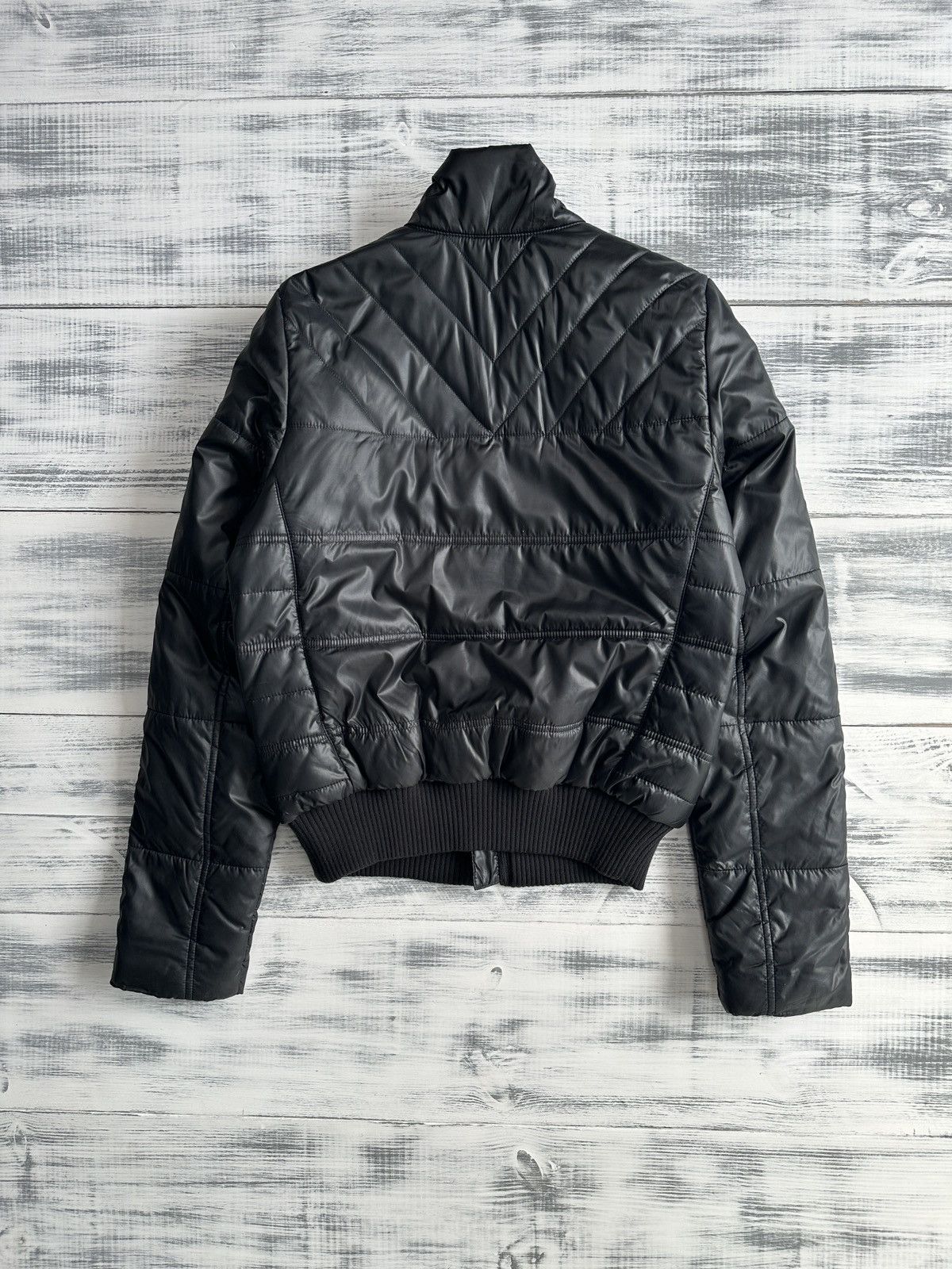 Adidas Vintage ADIDAS Y2K Puffer Bomber Jacket Black 3 Stripes Size M / US 6-8 / IT 42-44 - 2 Thumbnail