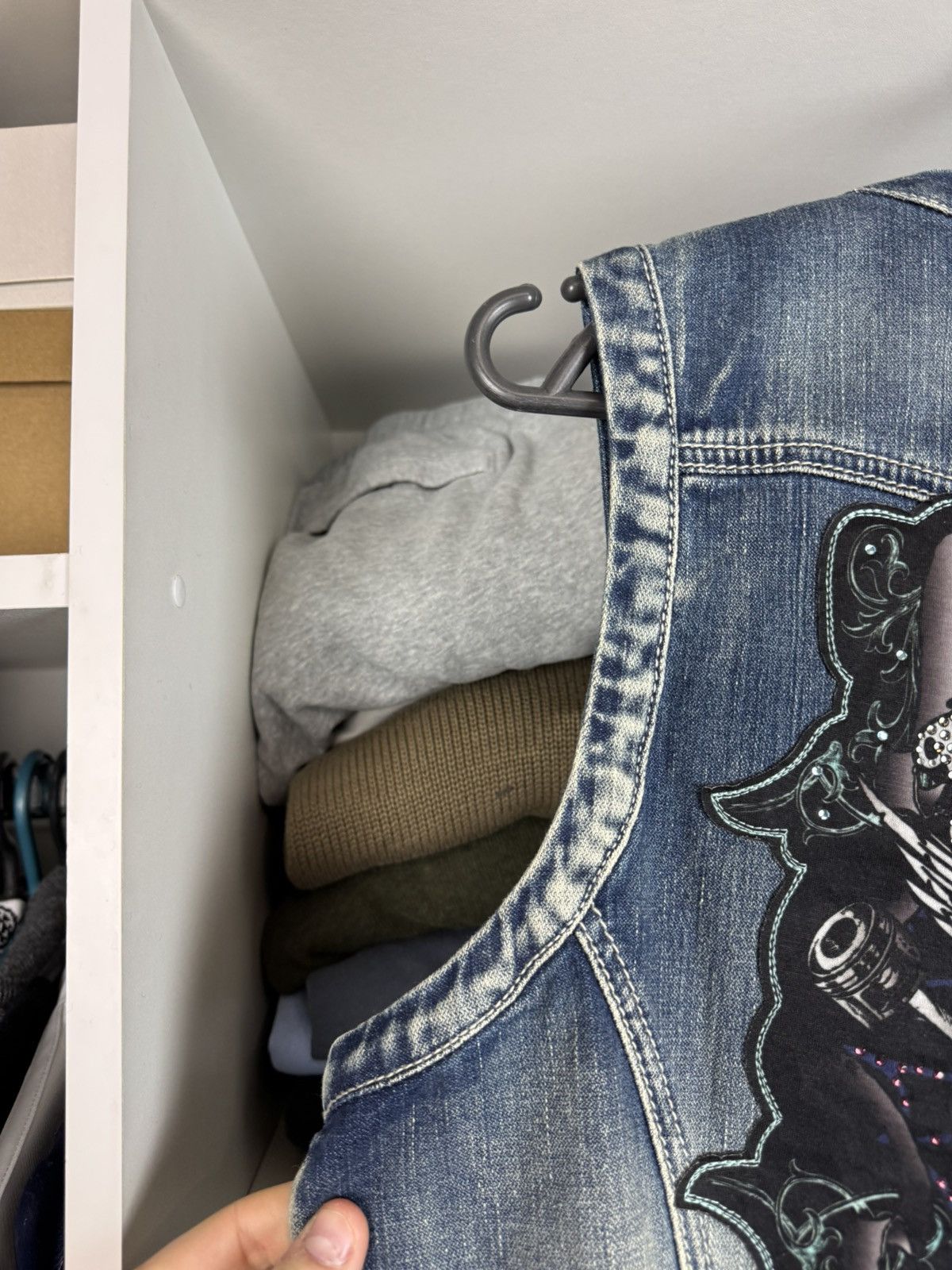 Harley Davidson Y2K Harley Davidson Women's Embellished Graphic Denim Vest Size M / US 6-8 / IT 42-44 - 4 Thumbnail