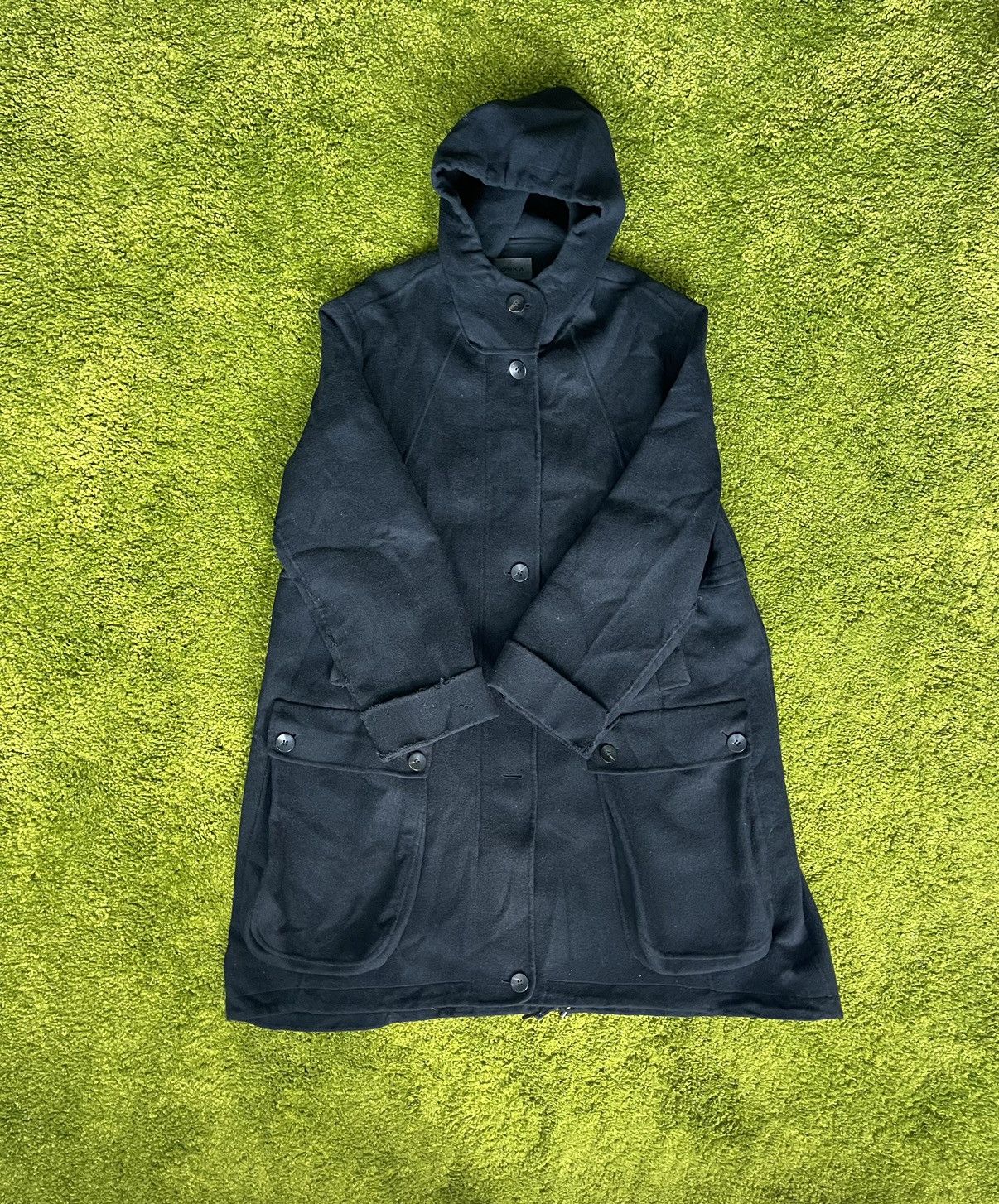Designer Oska avant garde wool distressed coat jacket Size XL / US 12-14 / IT 48-50 - 2 Thumbnail