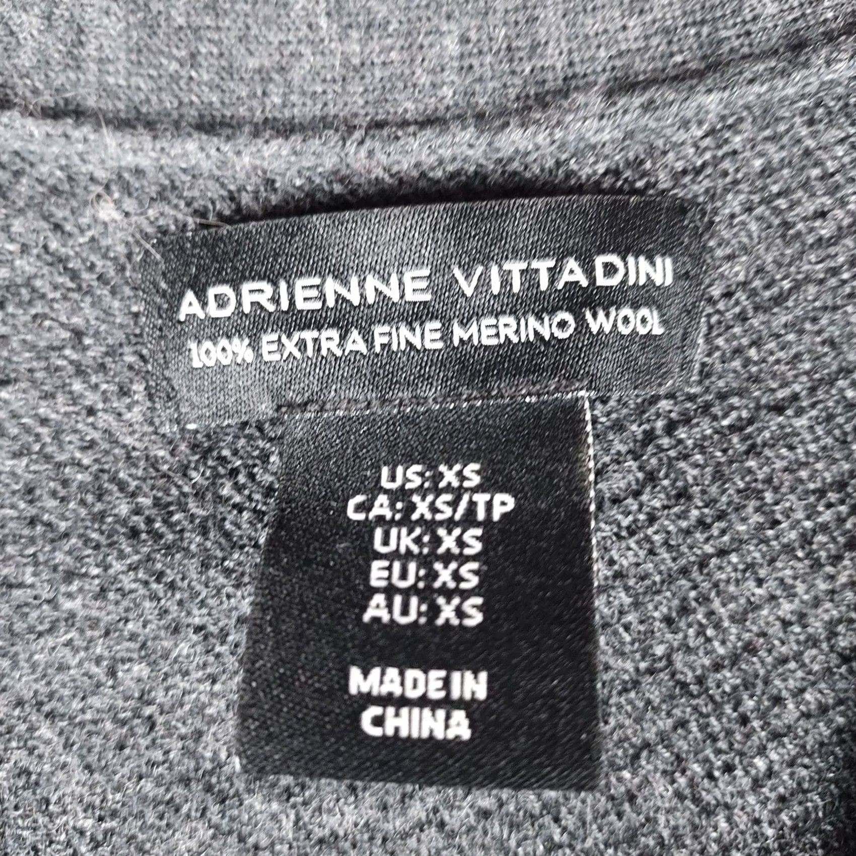 Vintage Adrienne Vittadini Cardigan XS Black Merino Wool Long Open Front Women Regular Classic Sweater Size XS / US 0-2 / IT 36-38 - 4 Thumbnail