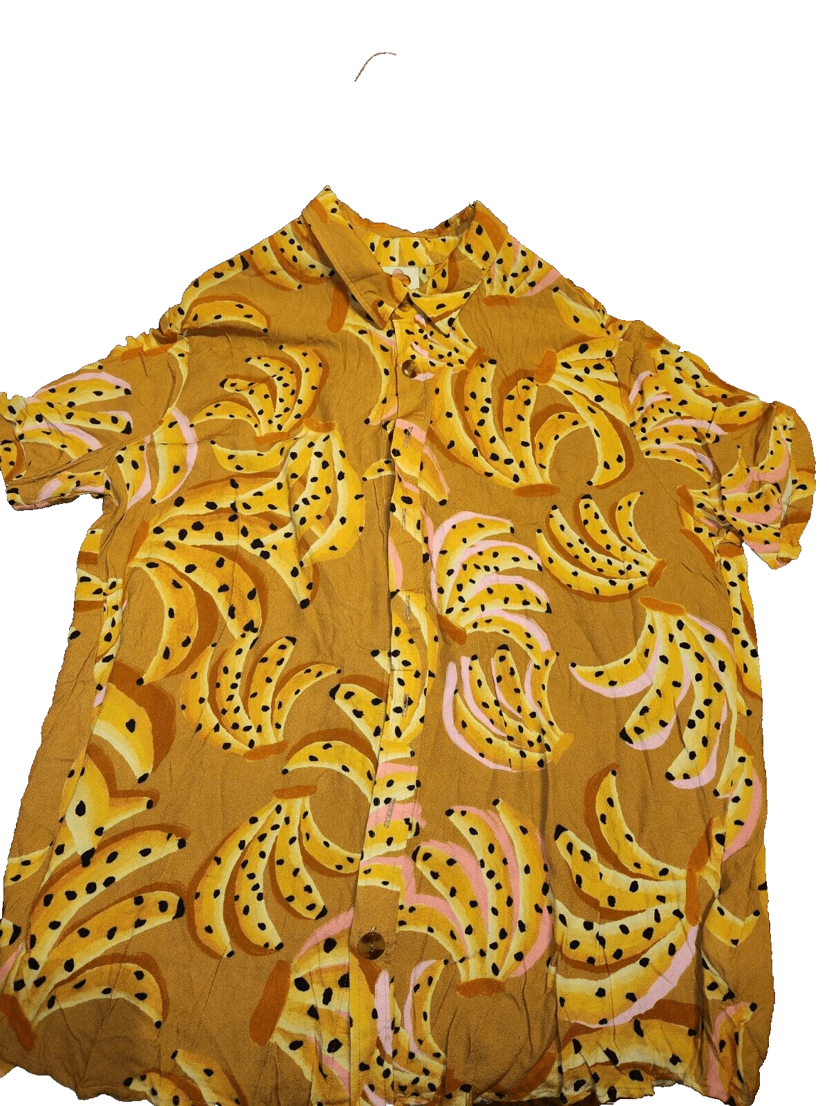 Pieces Uniques Farm Rio Anthropologie Raining Bananas Boyfriend Shirt Size L / US 10 / IT 46 - 5 Thumbnail