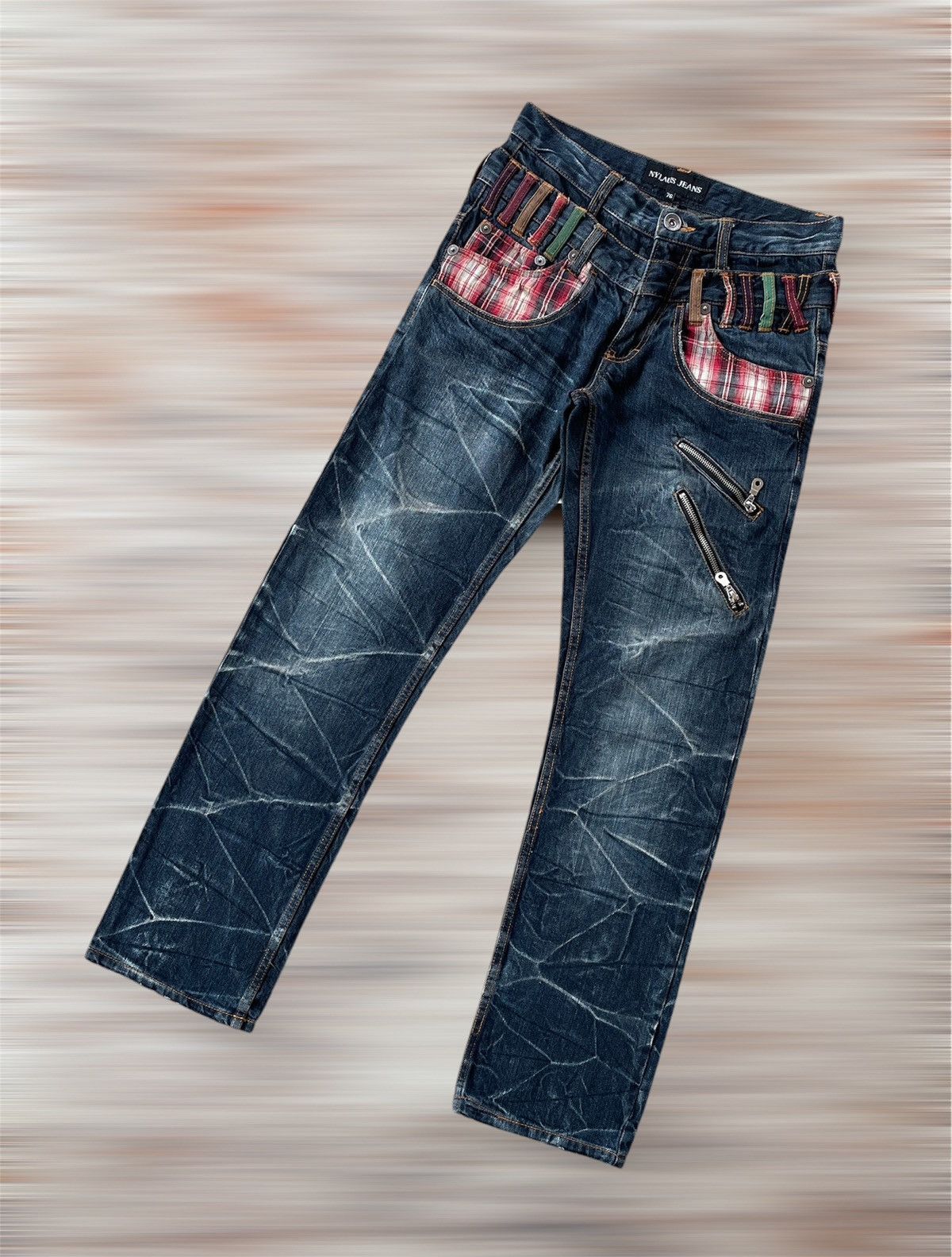 Japanese Brand NYLAUS DOUBLE WAIST JEANS Size US 28 / EU 44 - 2 Thumbnail