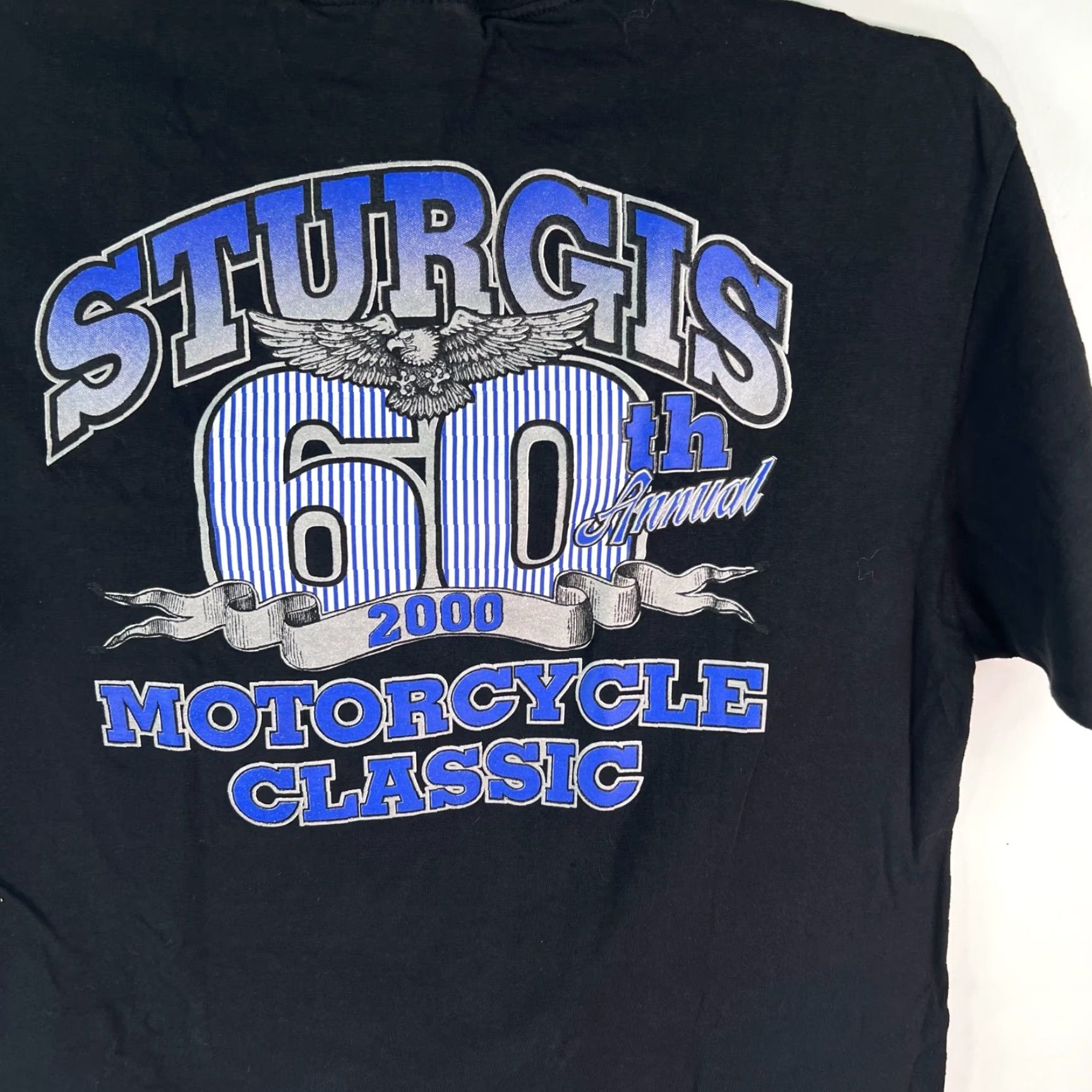 Hanes VINTAGE 2000 Sturgis Rally 60th Black Hills Rally Mens Black Tee Sz XL Size US XL / EU 56 / 4 - 6 Thumbnail
