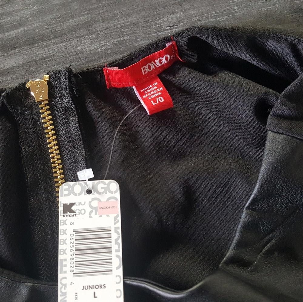 Bonobos Black Leather Bongo Side Slit Cropped Tank Size L / US 10 / IT 46 - 3 Thumbnail