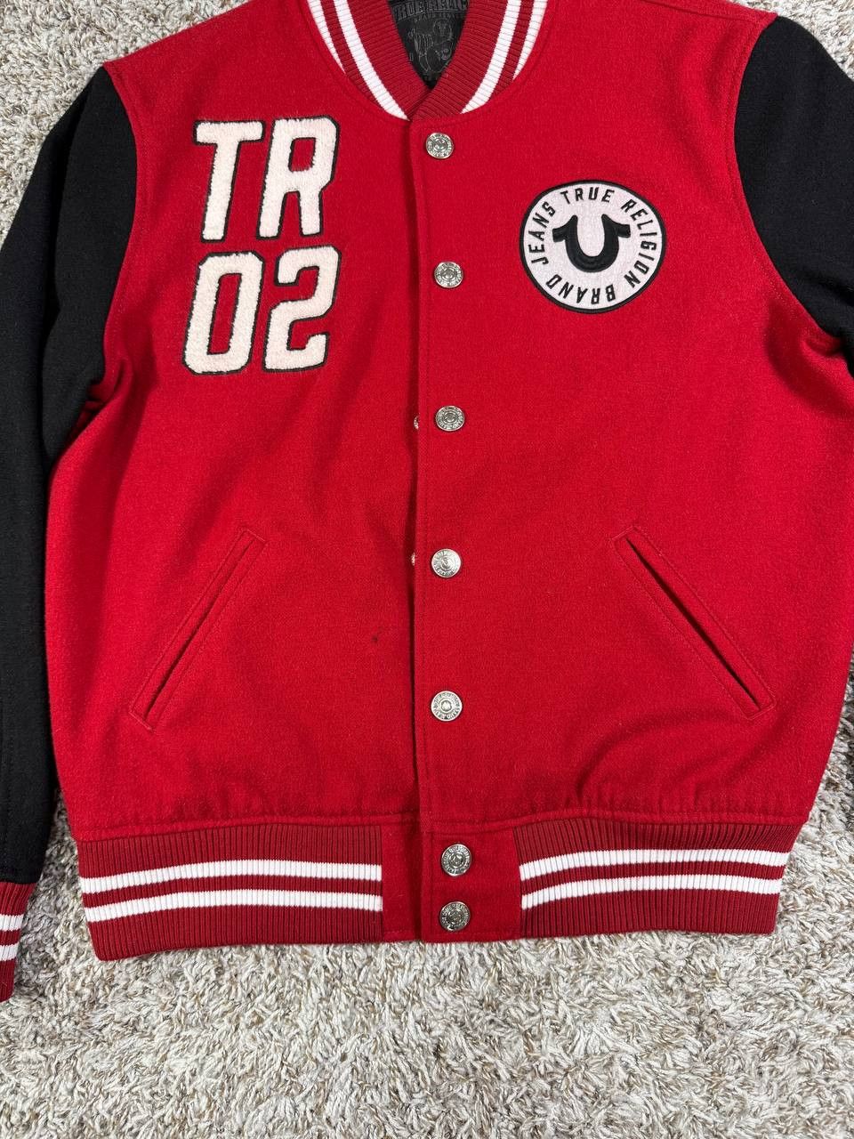 True Religion Vintage True Religion Snap Front Red Varsity Jacket Size US M / EU 48-50 / 2 - 4 Thumbnail