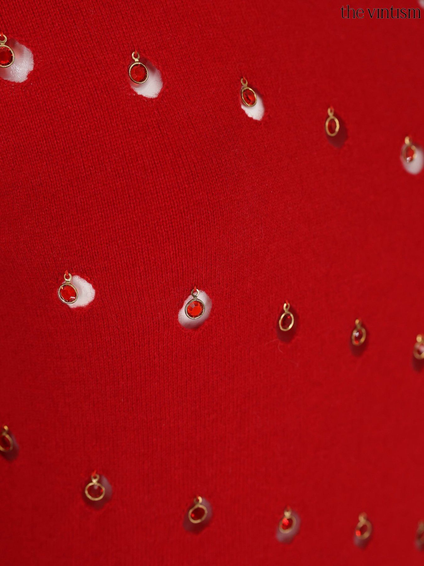 Escada Escada Red Cashmere, Virgin Wool & Silk Mock Neck Sweater Size S / US 4 / IT 40 - 3 Thumbnail