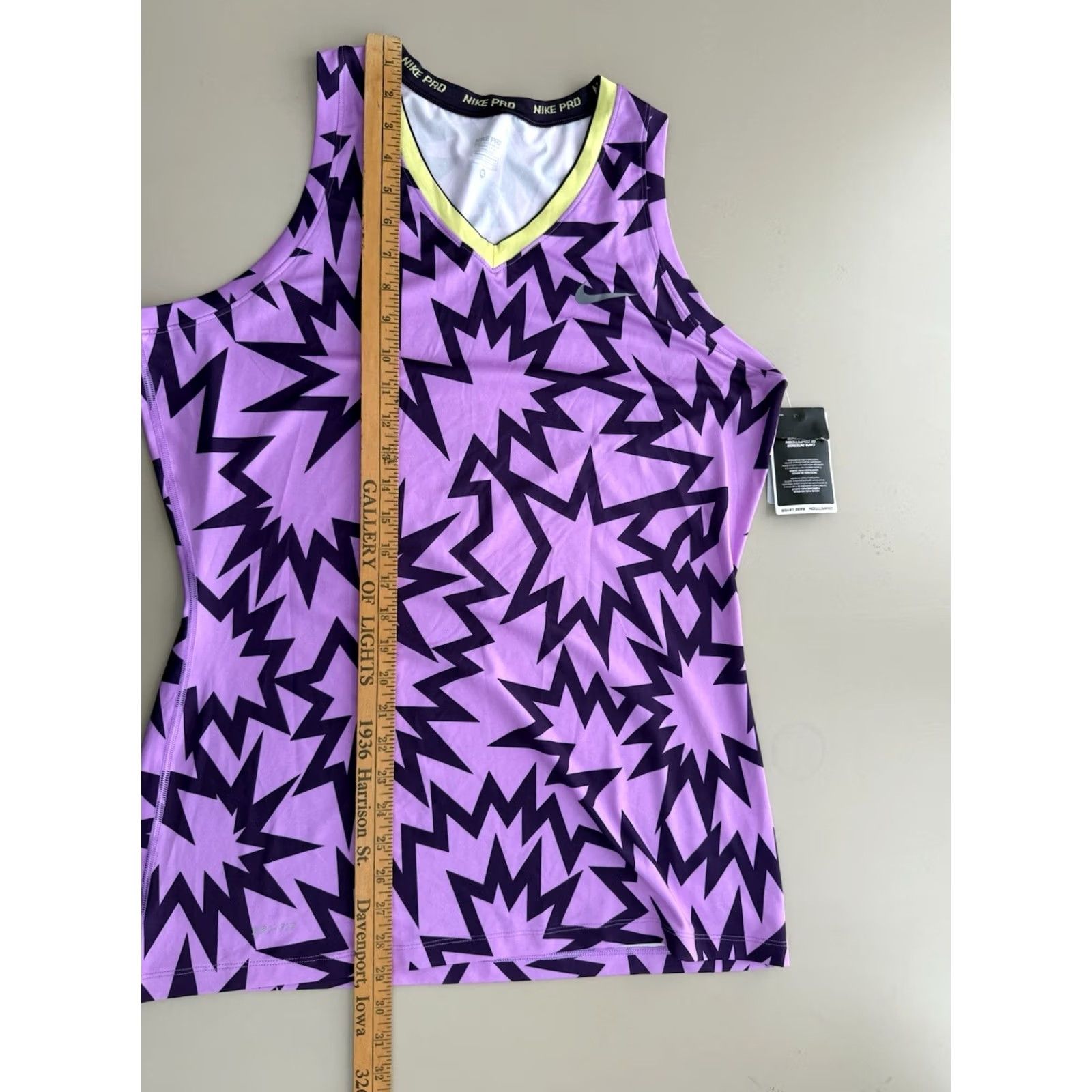 Nike Nike Pro Dri-Fit Women's XL Purple Kapow Print Tank Top Sleeveless Size XL / US 12-14 / IT 48-50 - 7 Thumbnail
