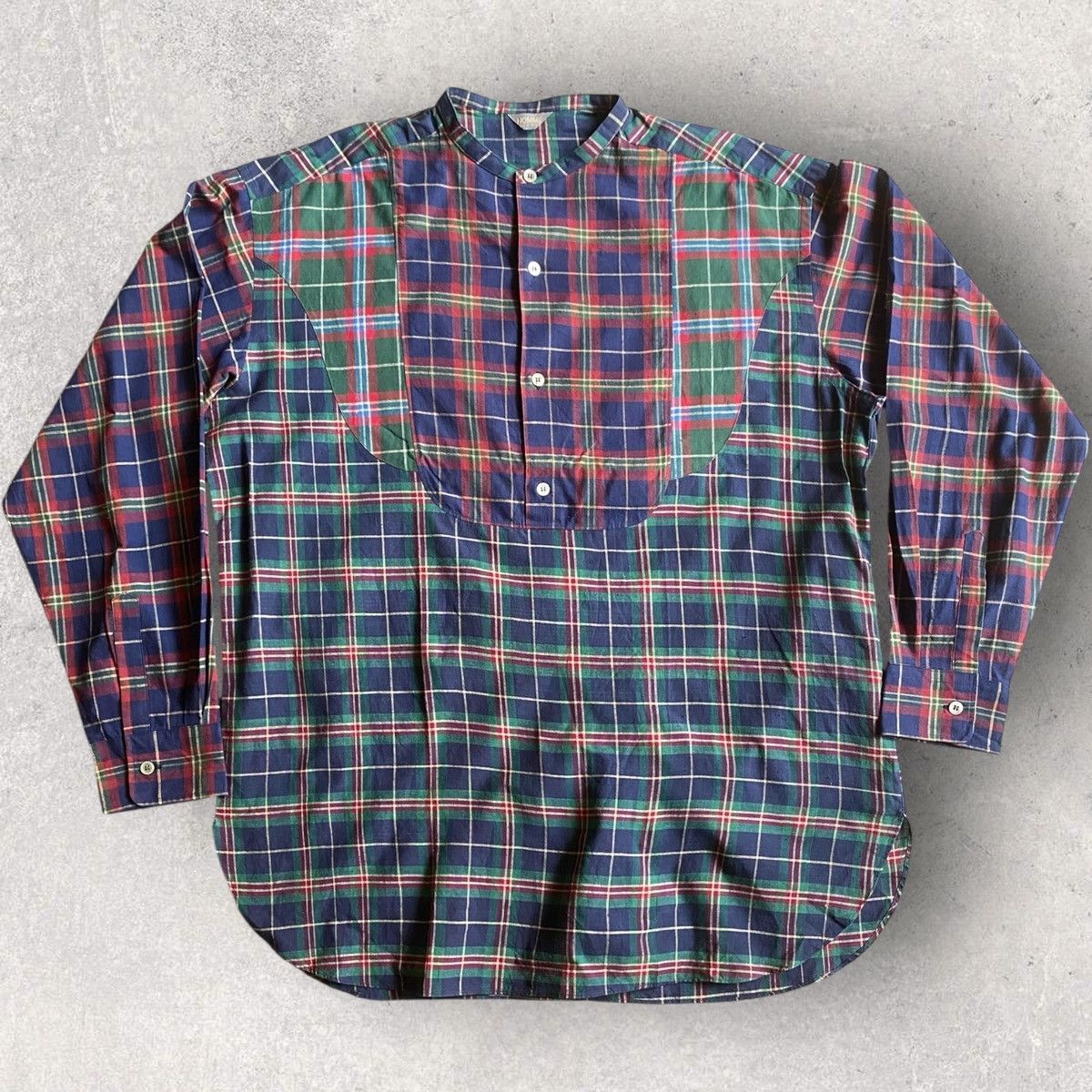 Comme des Garcons Homme Vintage 80’s Plaid Tartan Oversize Pull Over Shirt Size US M / EU 48-50 / 2 - 1 Thumbnail
