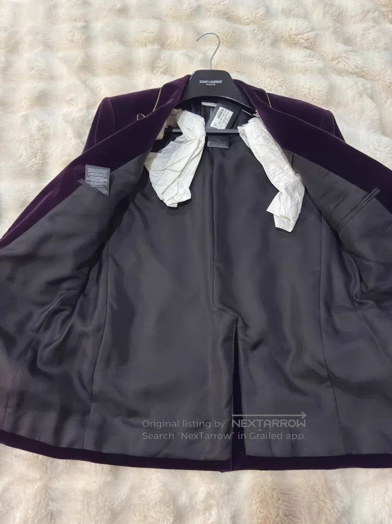 Saint Laurent Paris Saint Laurent Paris Purple Gold Velvet Suit Size US M / EU 48-50 / 2 - 5 Thumbnail