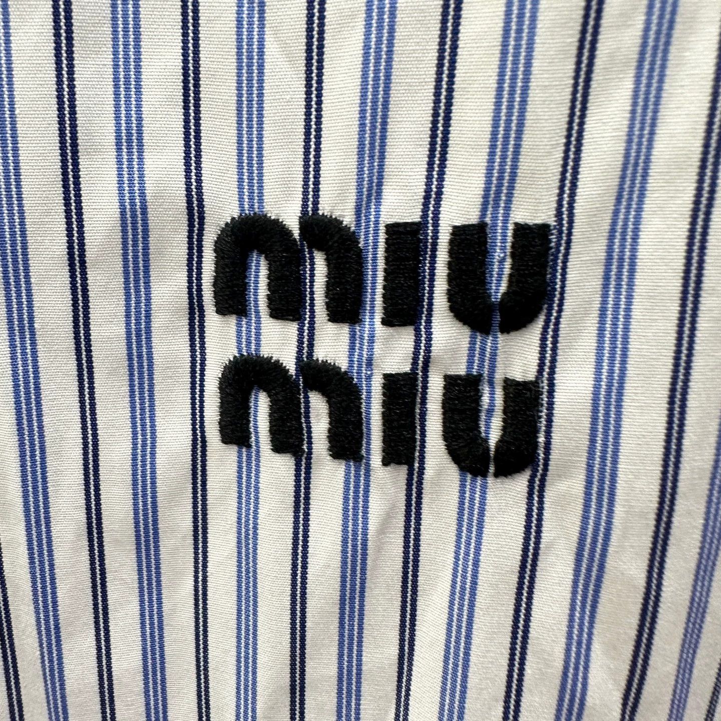 Miu Miu MIU MIU logo striped rem coll short slv dress 38 Size XS / US 0-2 / IT 36-38 - 6 Thumbnail
