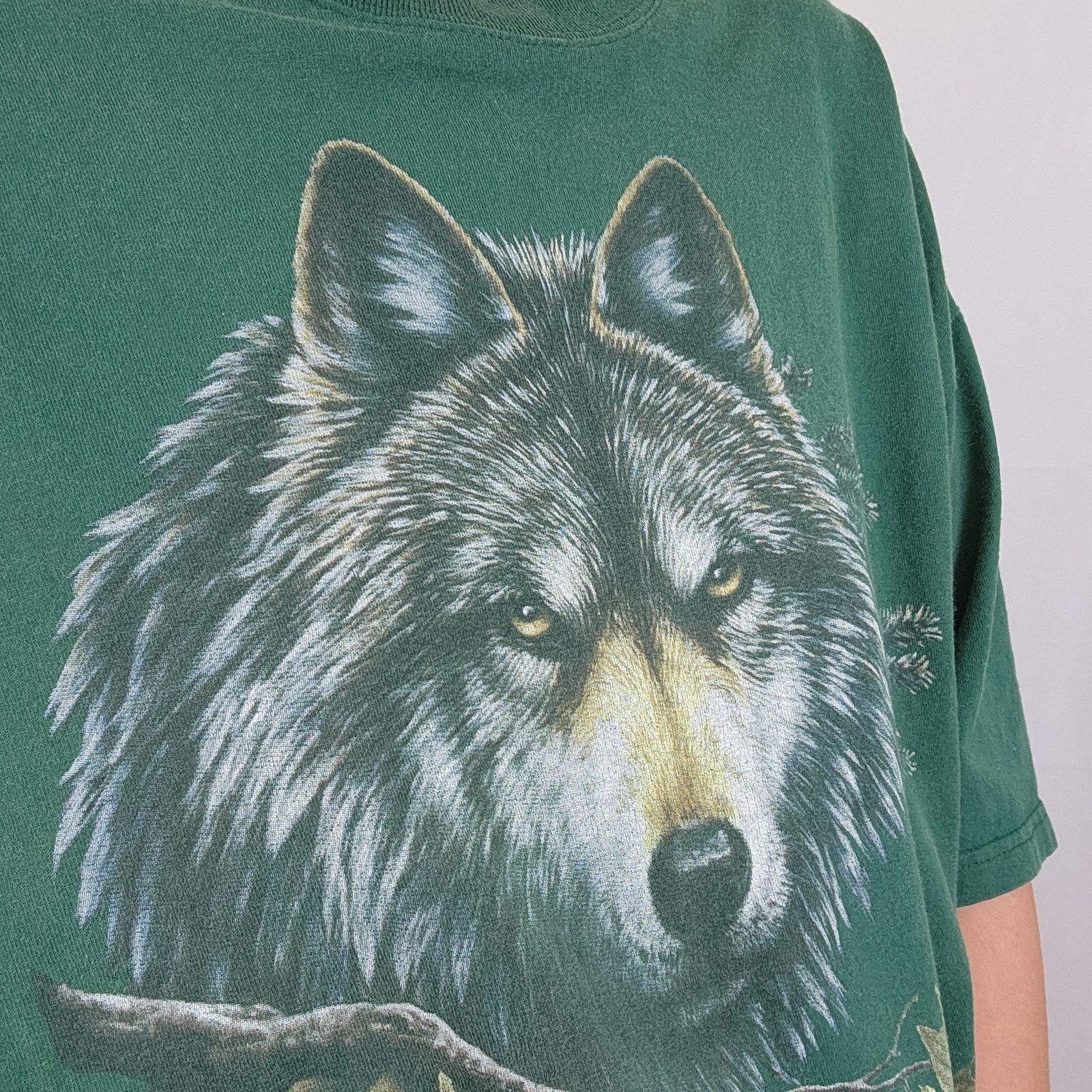 Anvil Vintage 90s Green Wolf Anvil T-Shirt XXL Size US XXL / EU 58 / 5 - 4 Thumbnail