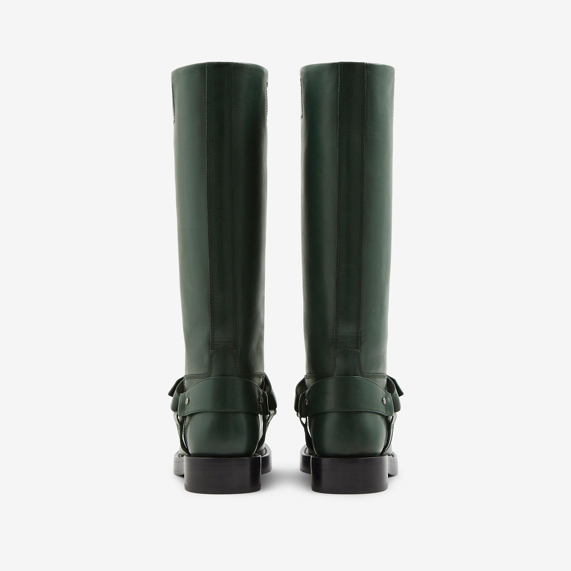 Burberry o1w1db10125 Leather Saddle Tall Boots in Green Size US 8.5 / IT 38.5 - 3 Thumbnail