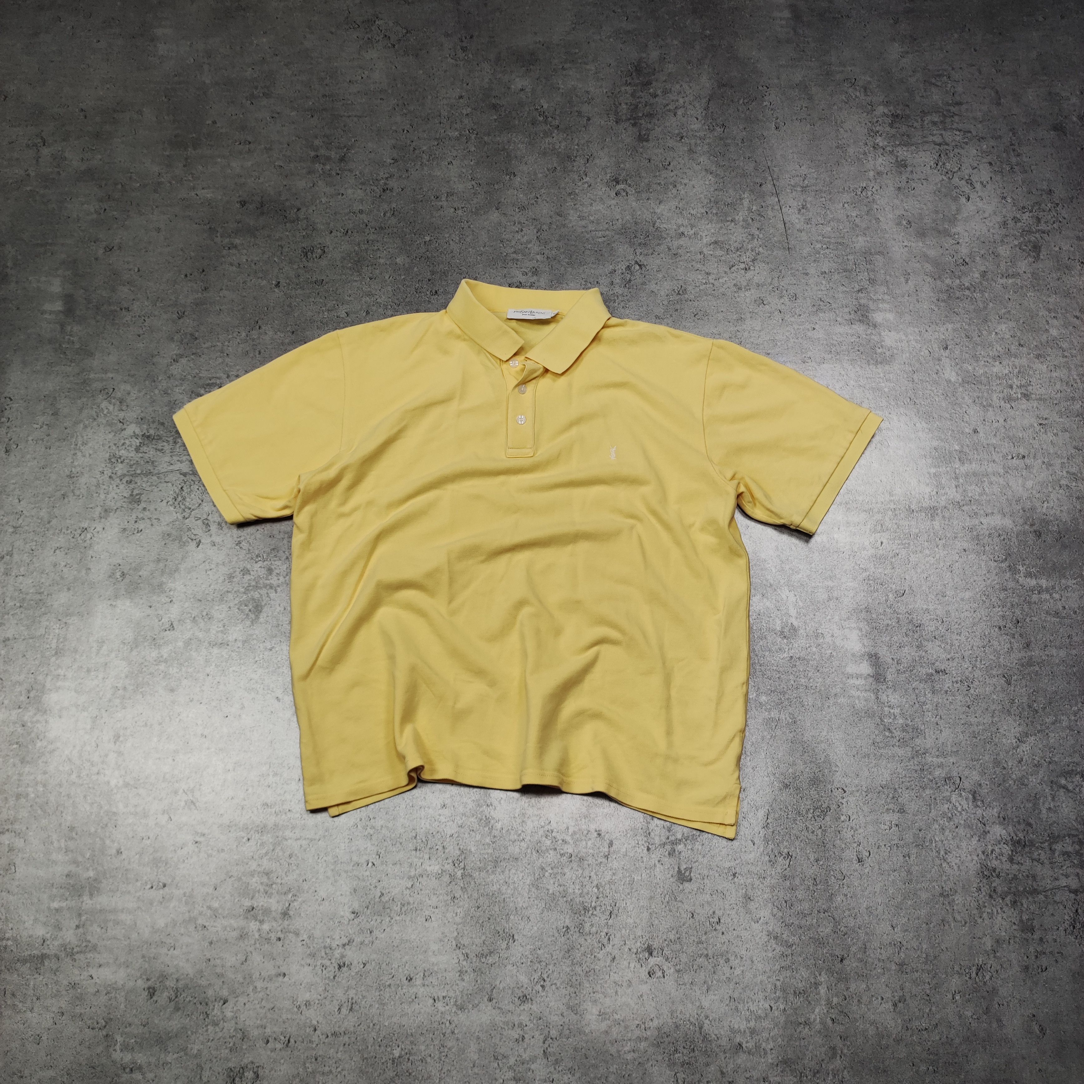 Yves Saint Laurent RARE Luxury Vintage YSL Yves Saint Laurent Yellow Polo Shirt Size US XL / EU 56 / 4 - 1 Thumbnail