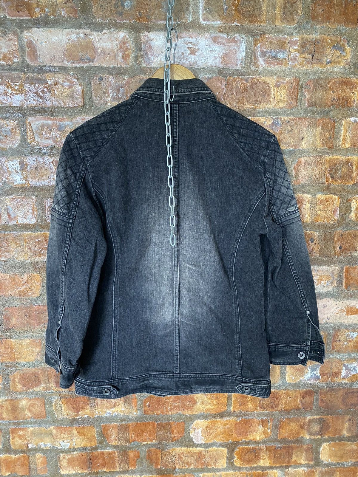 5351 POUR LES HOMMES Diamond stitch faded detailing wash denim Jacket Size US M / EU 48-50 / 2 - 13 Thumbnail