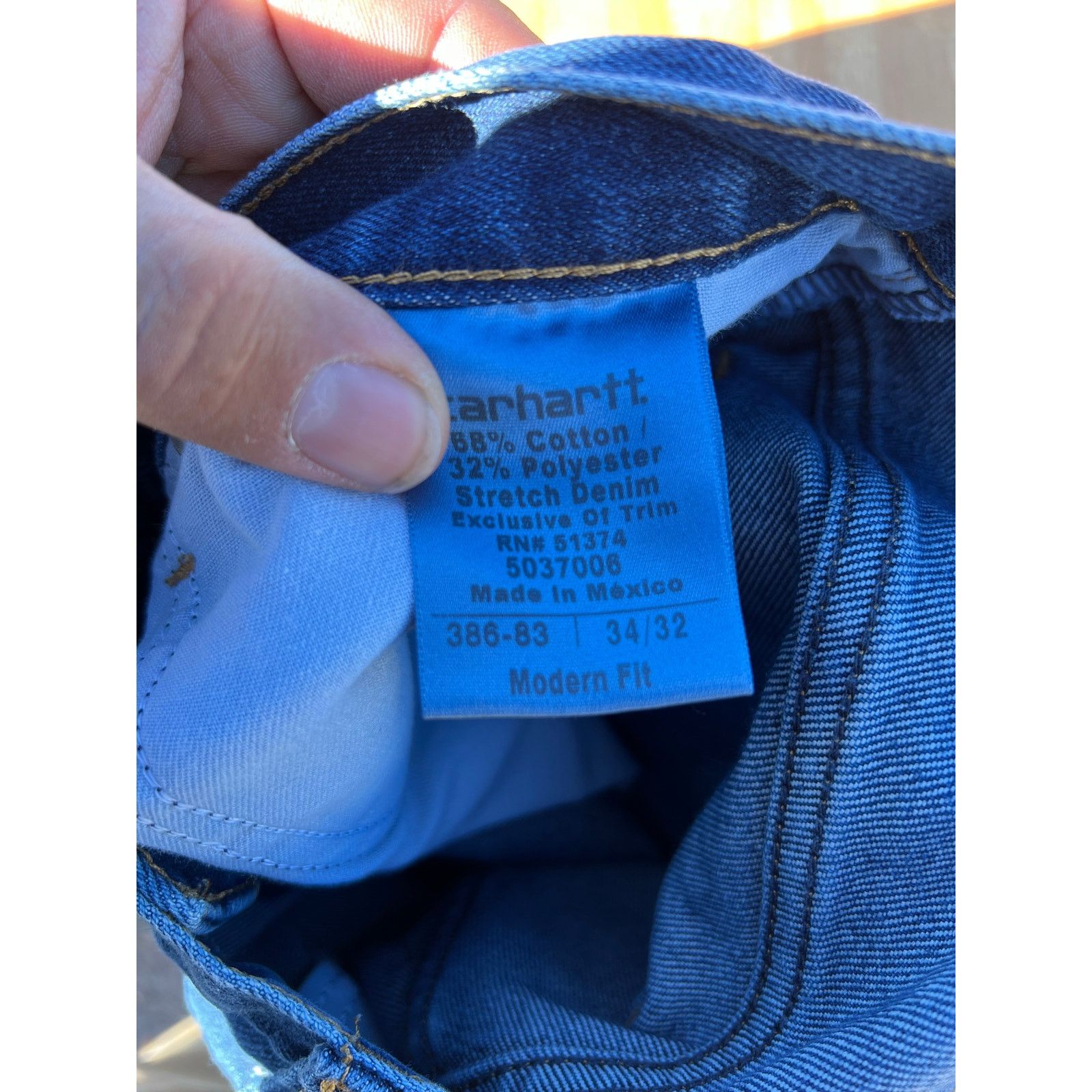 Carhartt Carhartt Jeans Mens 34x32 Blue Denim Utility Work Pants Size US 34 / EU 50 - 4 Thumbnail