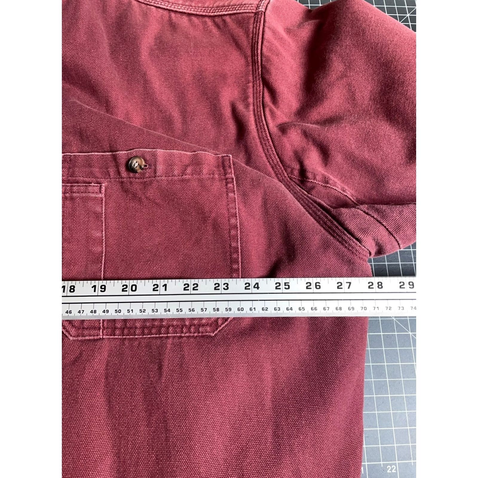 Vintage Duluth Jacket Fleece Lined Canvas Dark Red 2XL - Heavyweight, Workwear, Mens, Button Front, Short Length, Cotton/Polyester, Pockets, Regular Fit Size US XXL / EU 58 / 5 - 7 Thumbnail